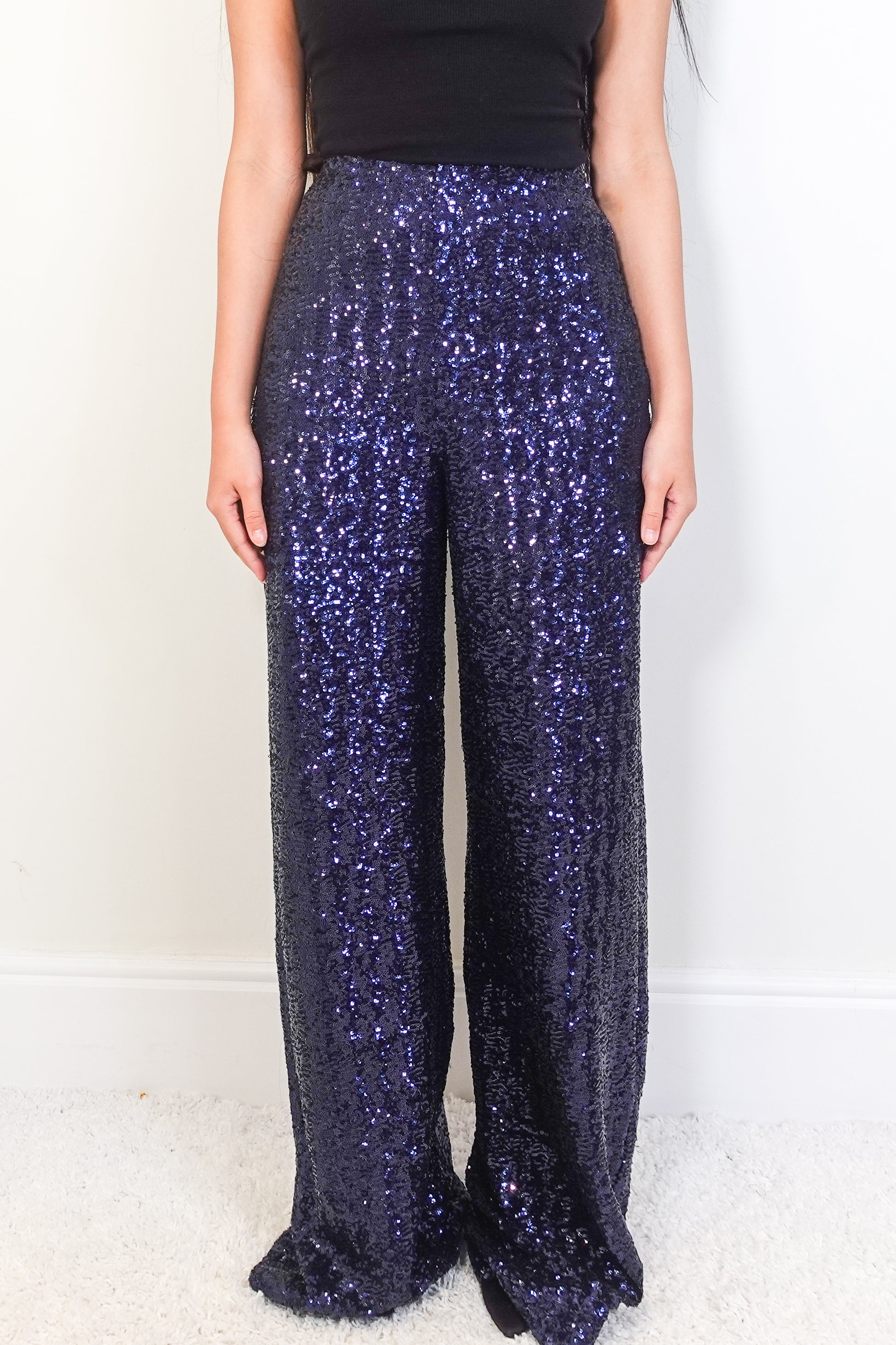 NEW navy sequin trousers RRP £520