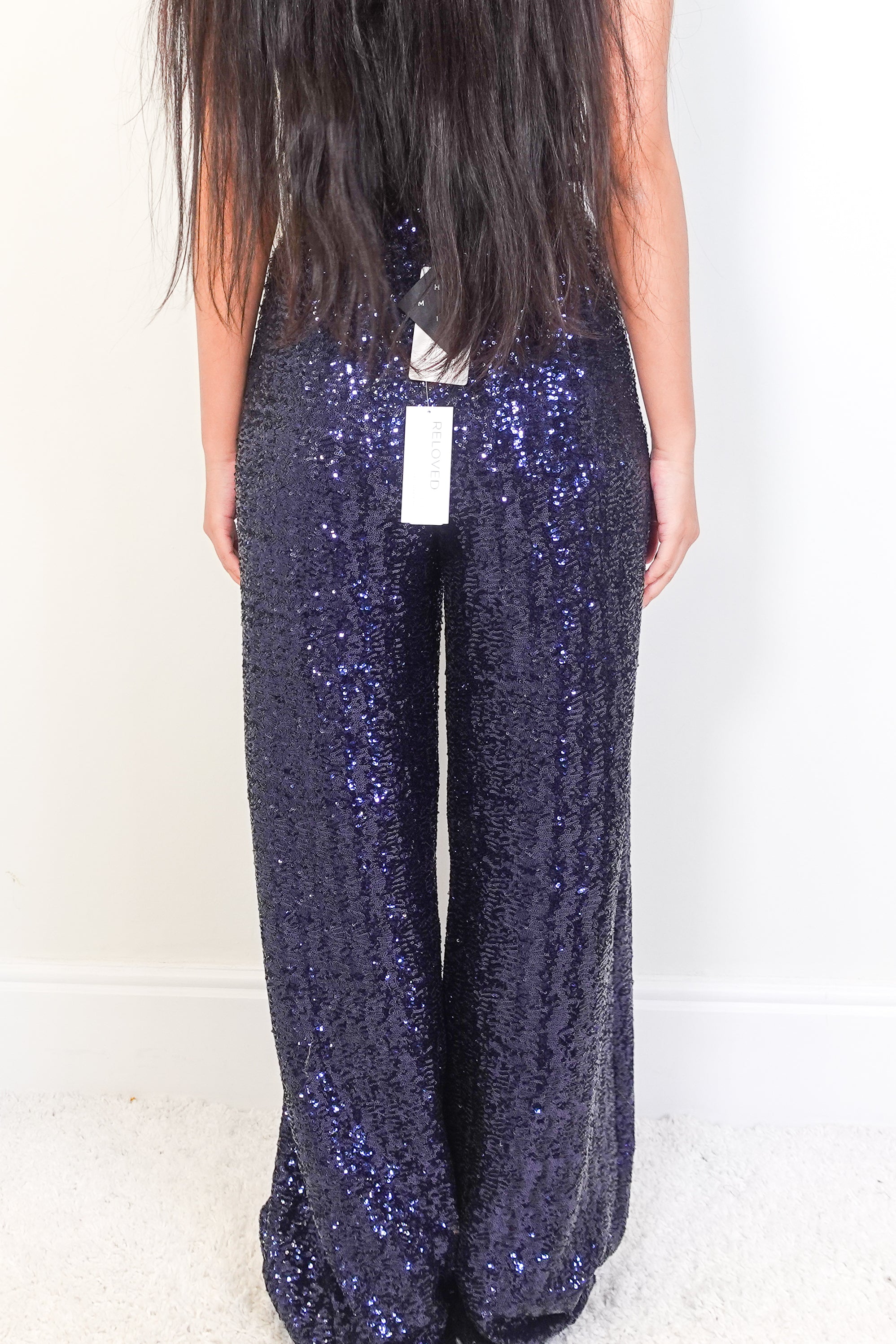 NEW navy sequin trousers RRP £520