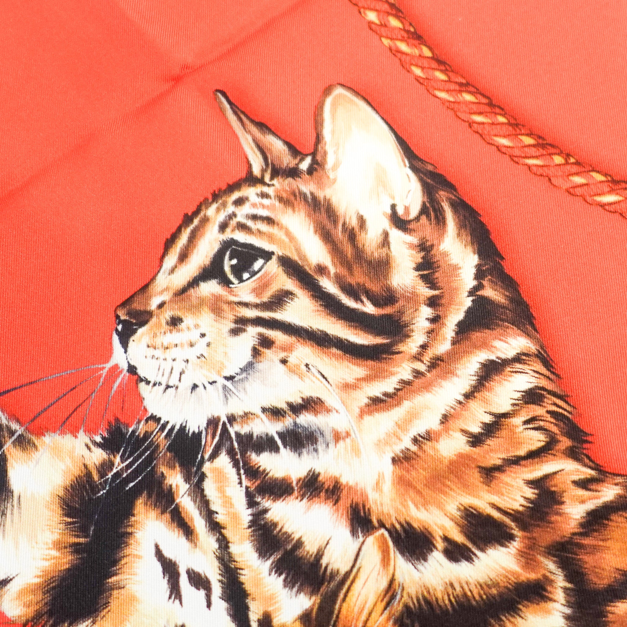 NEW Silk red cat scarf RRP £330