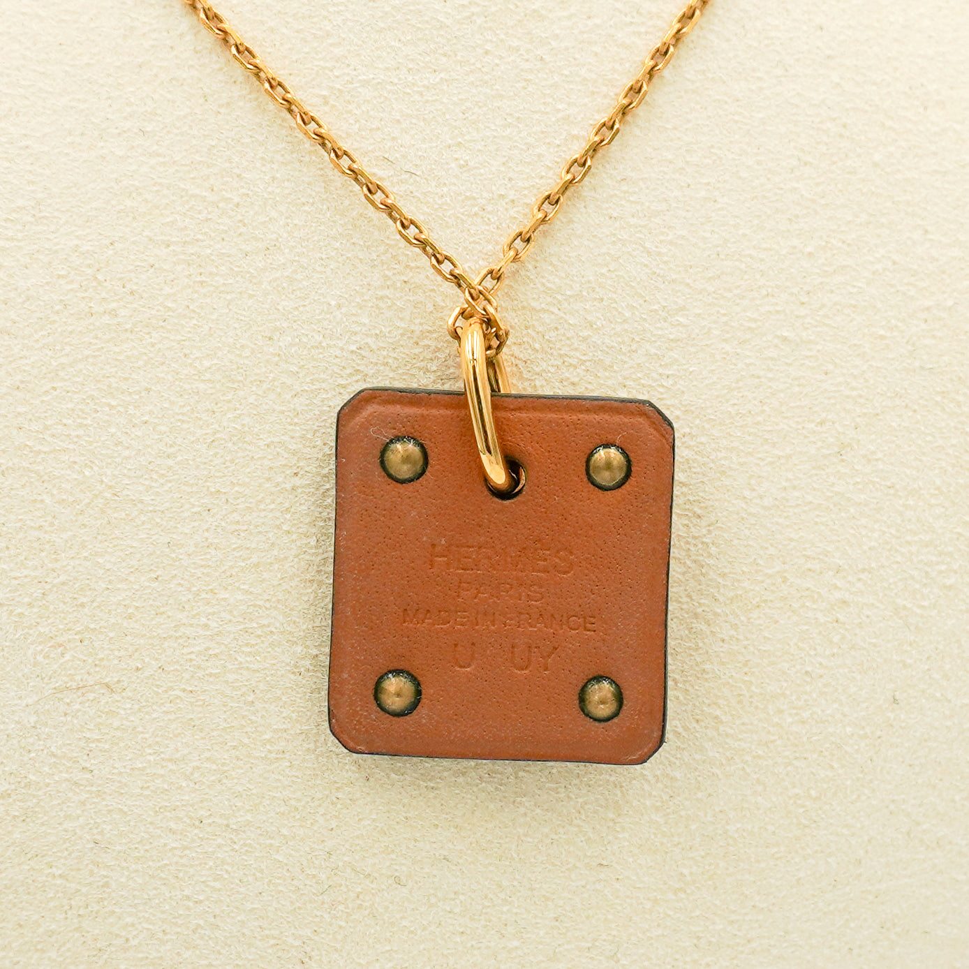 Hermès Pendentif Cuir As de Coeur PM Necklace in Noir (RRP £500) | Authentic Preloved FINAL SALE