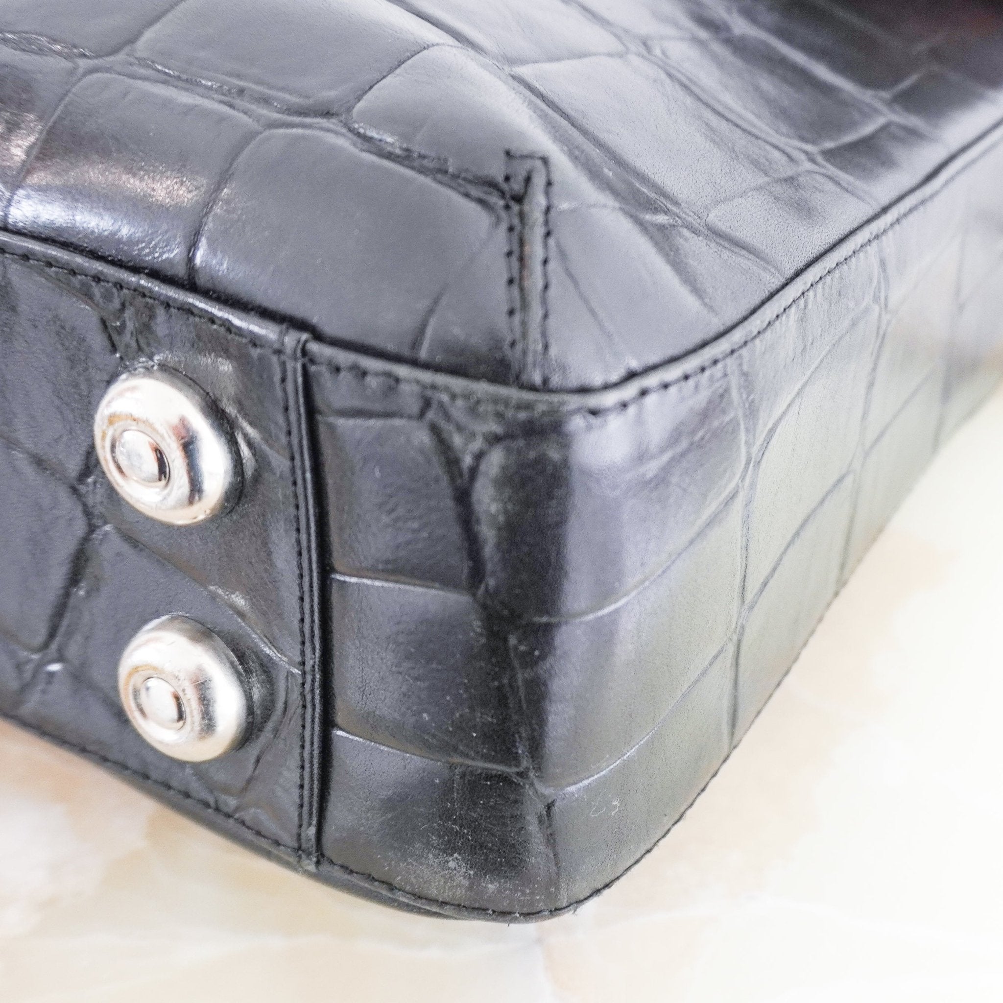 Mulberry Black Croc - Embossed Leather Briefcase RRP £995 | Authentic Preloved - Reloved Again