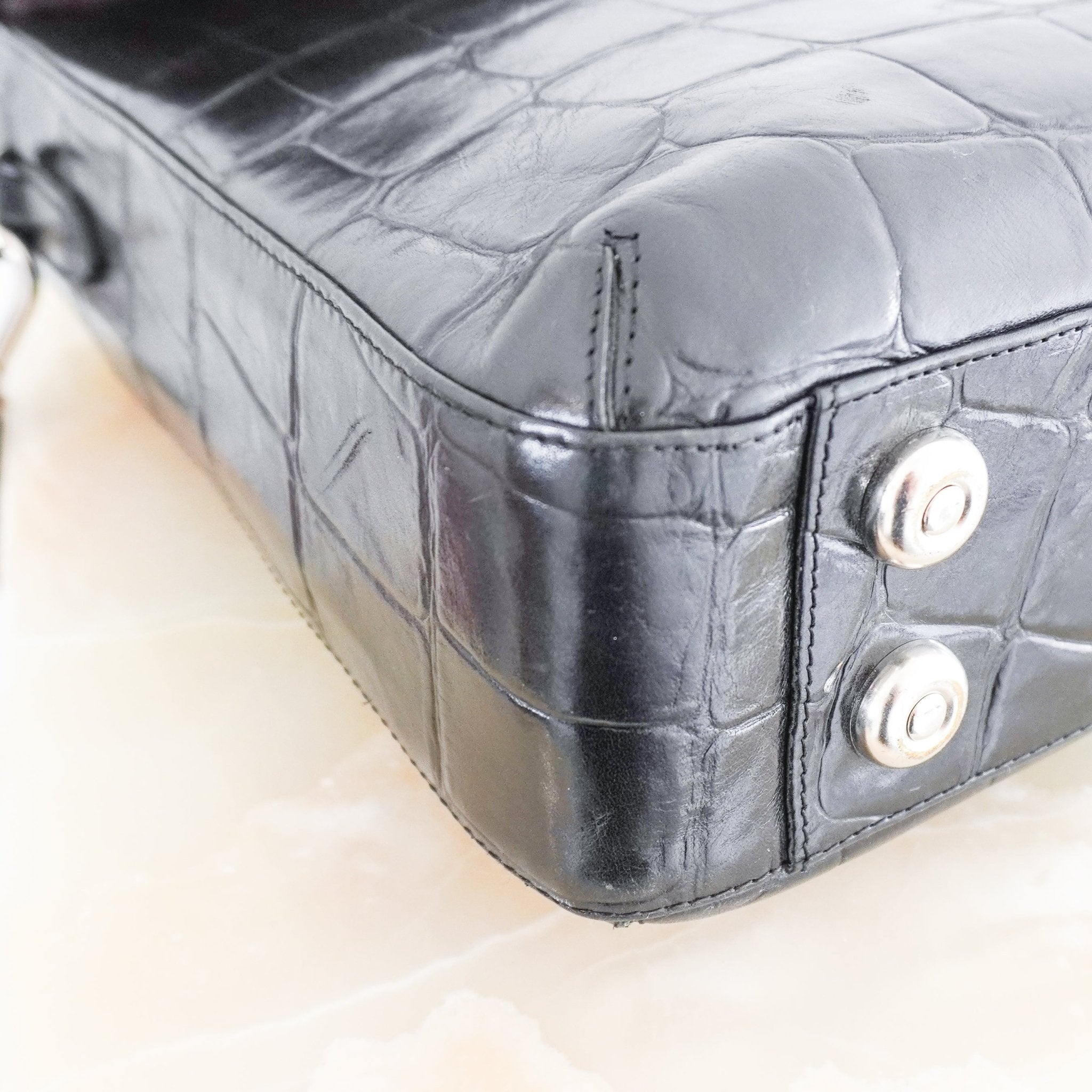 Mulberry Black Croc - Embossed Leather Briefcase RRP £995 | Authentic Preloved - Reloved Again
