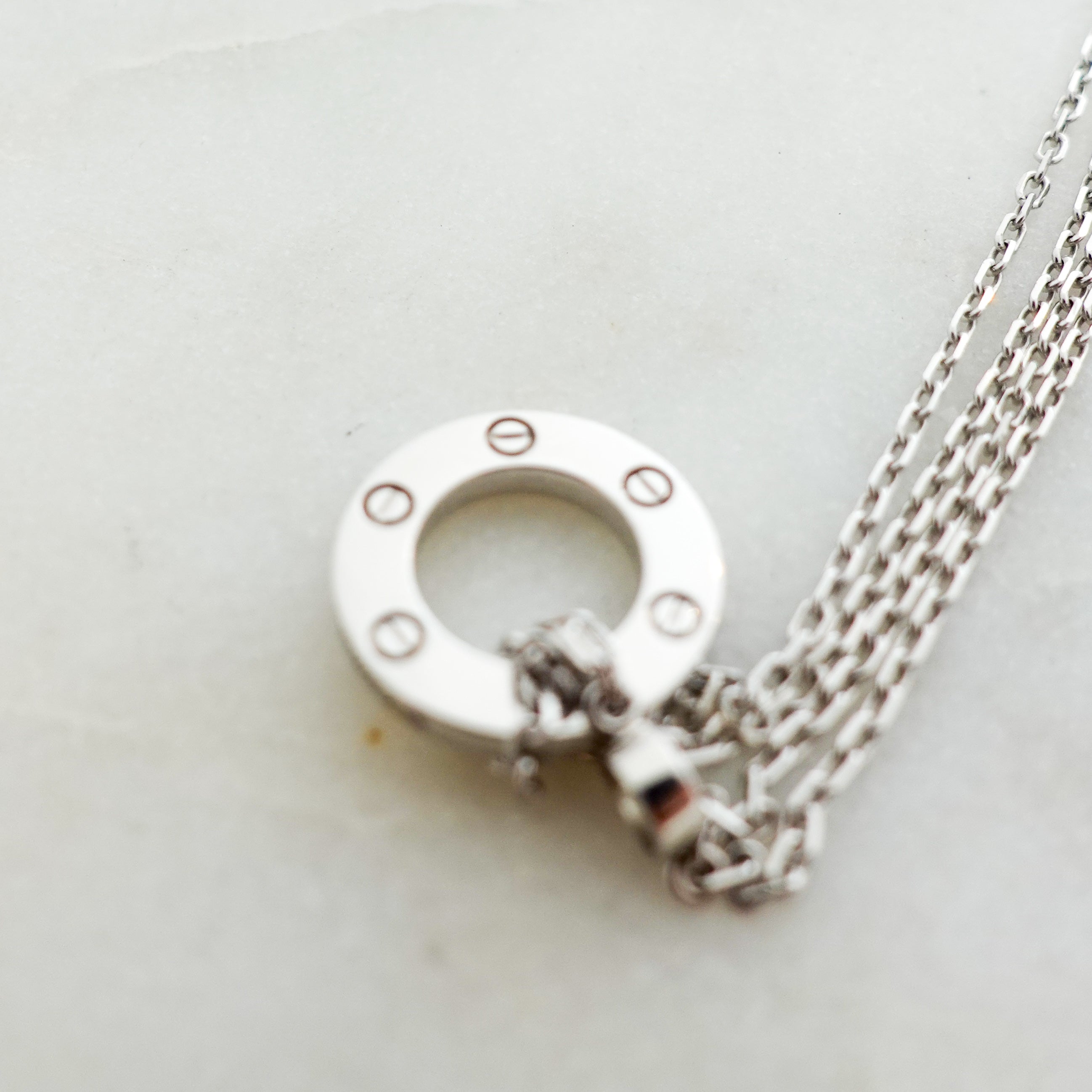 Cartier White Gold Love and Diamond necklace  RRP £2.6k | Authentic Preloved