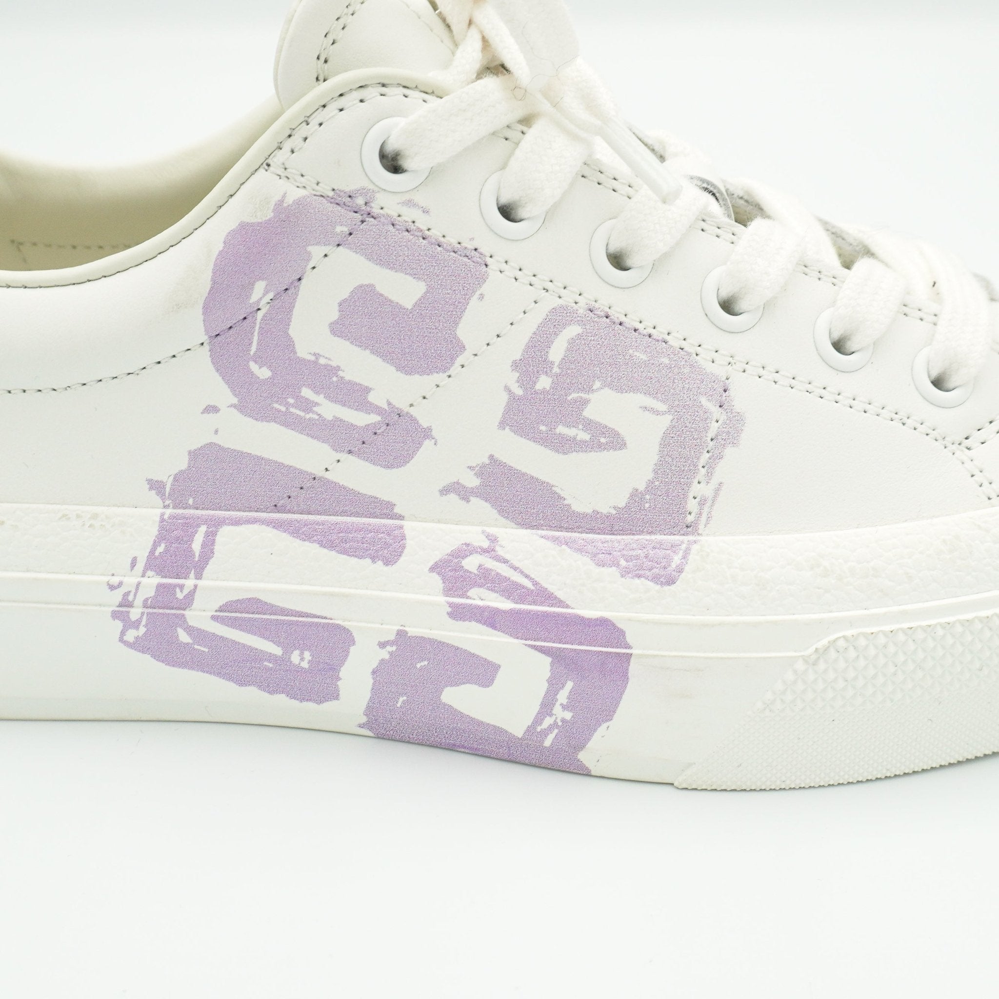 Givenchy City Sport Josh Smith Leather Sneakers in White and Lilac (RRP £500) | Authentic Preloved - Reloved Again