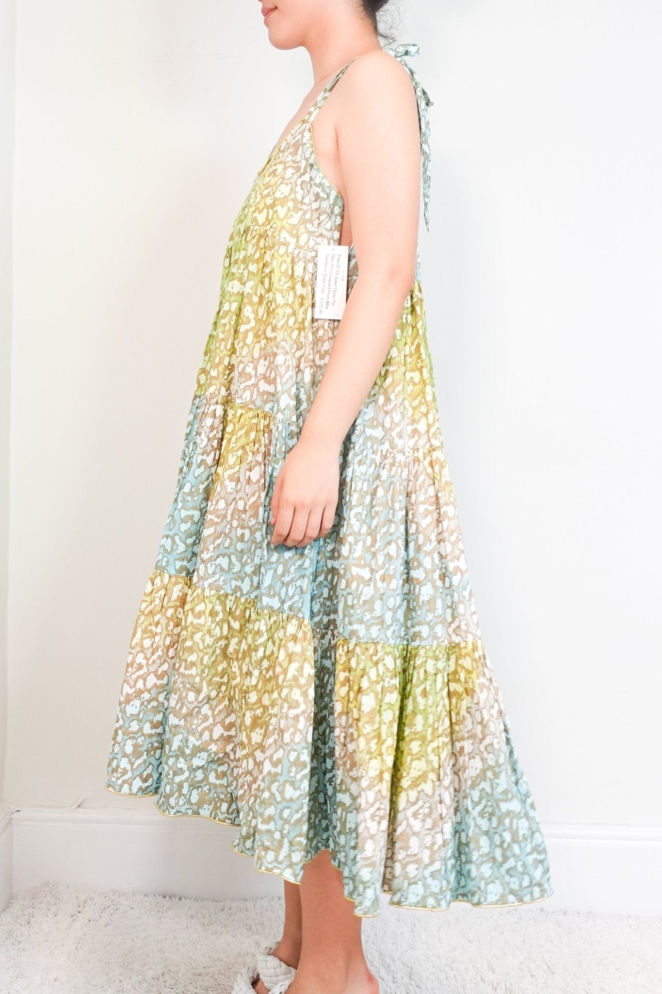 Juliet Dunn Tie Dye 70s Leopard print Midi Sundress RRP £250 | Authentic Preloved - Reloved Again