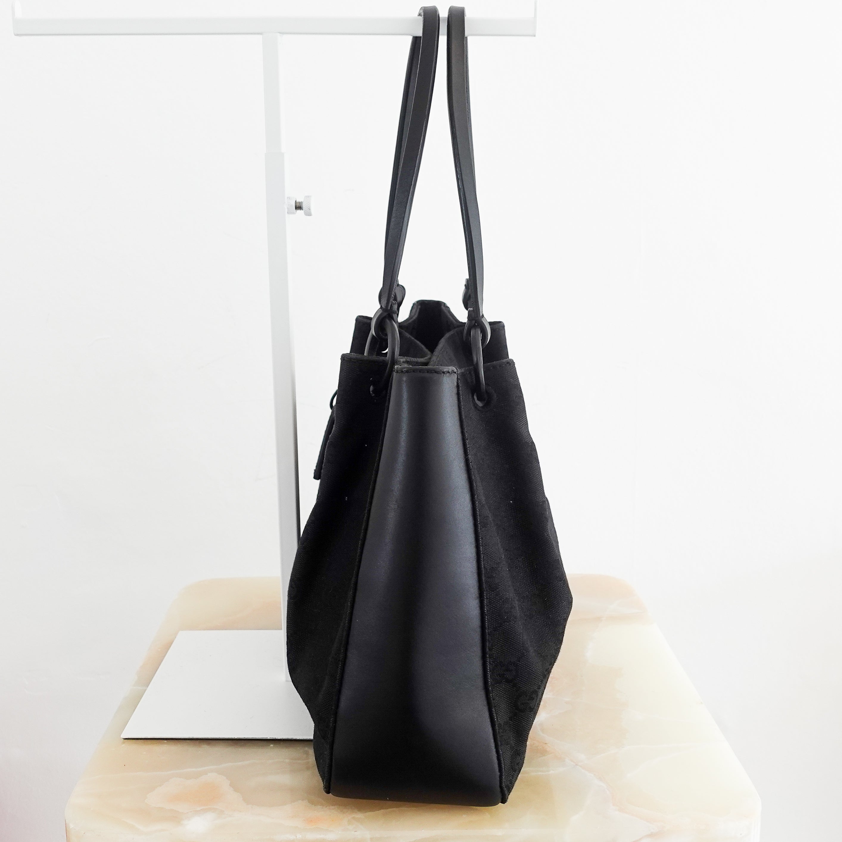Vintage Gucci Monogram Tote Bag in Black | Authentic Preloved