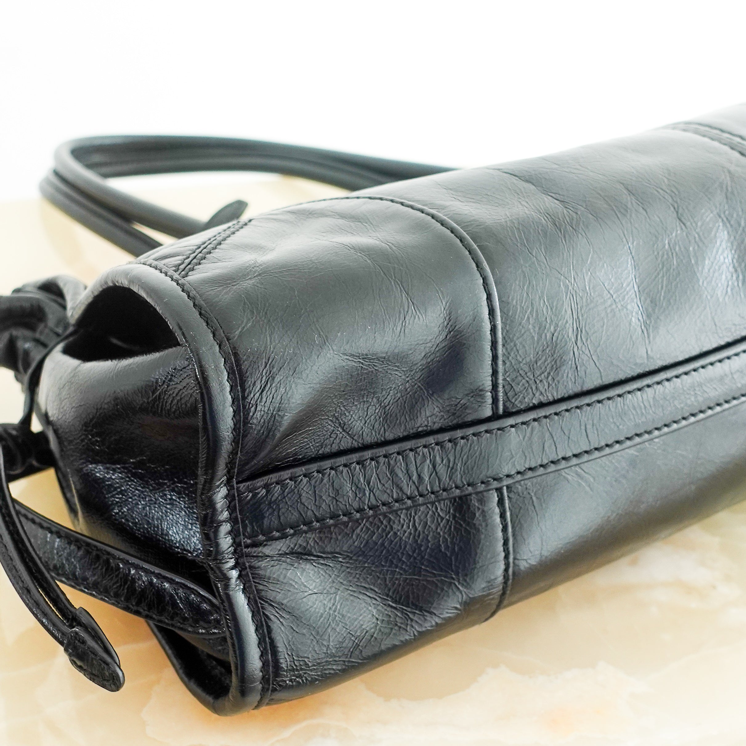 Medium Black Leather Shoulder Bag RRP £2100