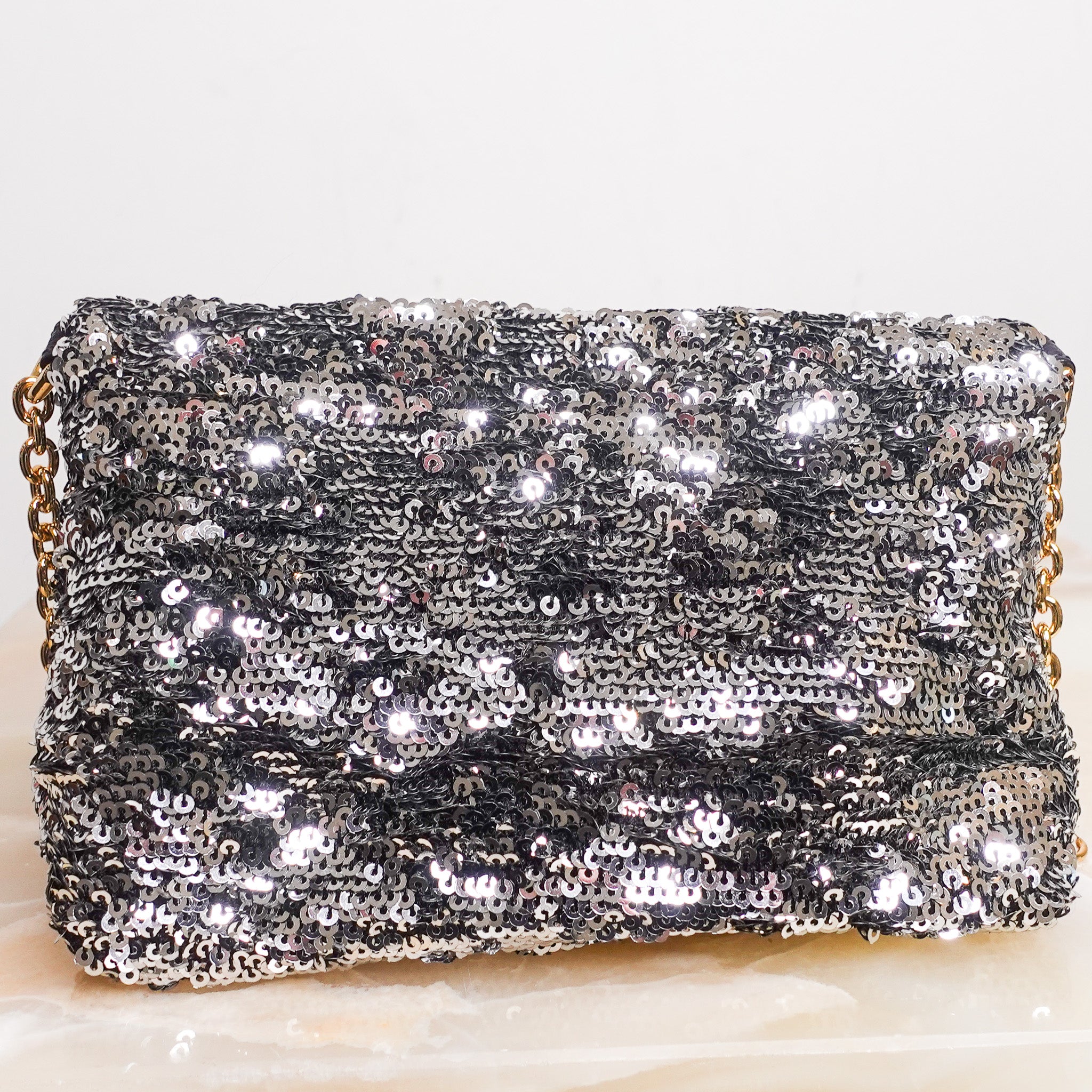 Silver sequin miss charles bag RRP £700