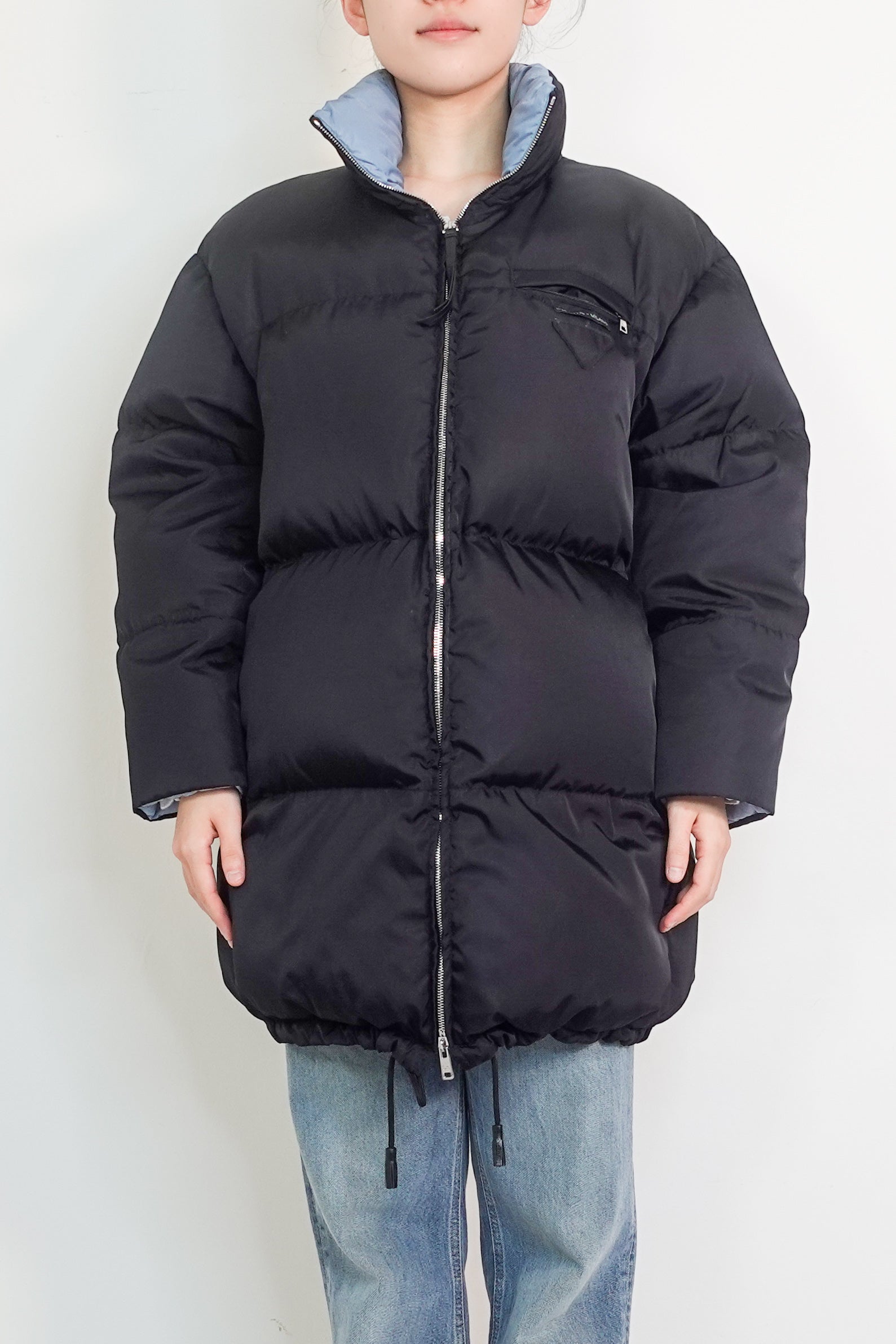 black re-nylon padded coat RRP £2200