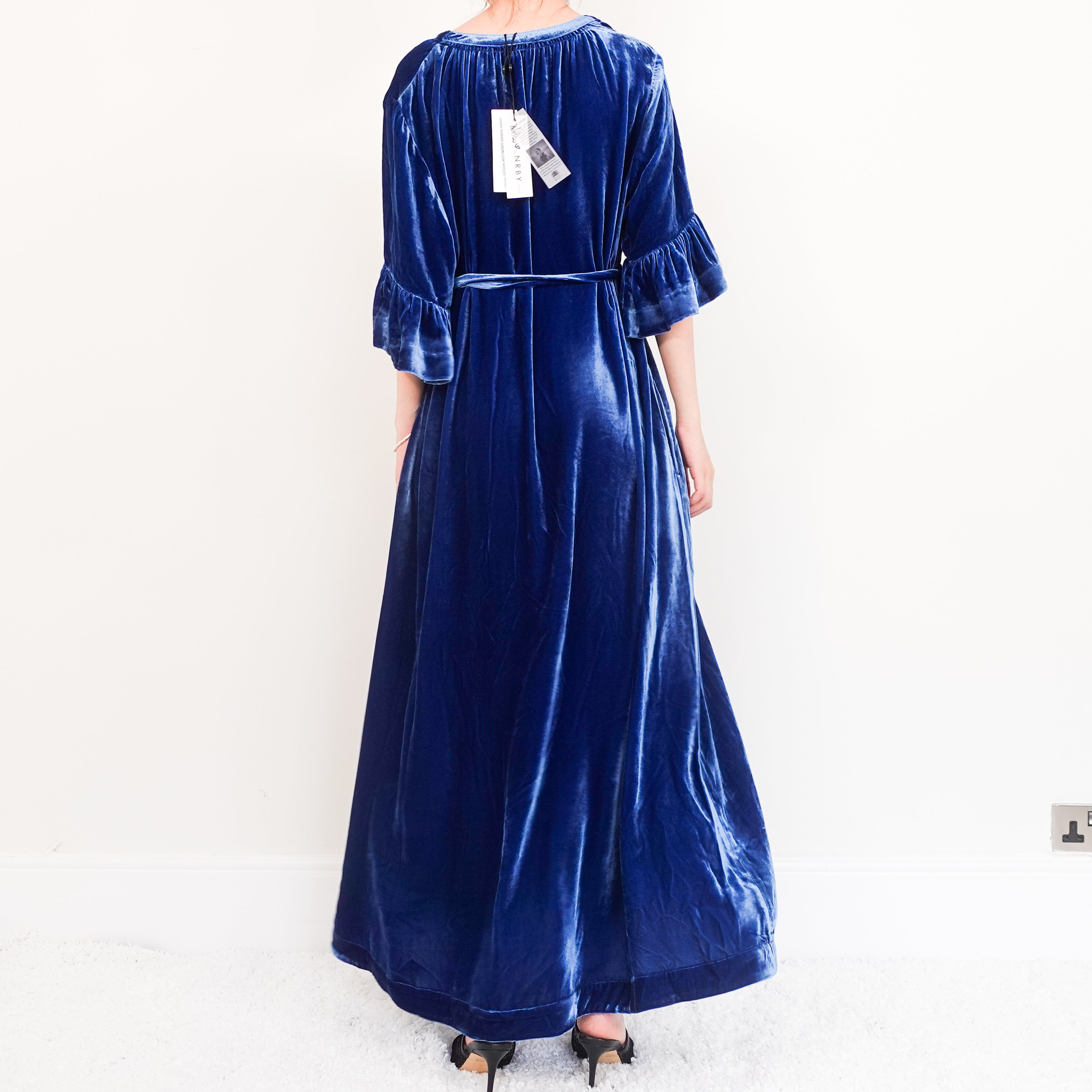 Blue velvet dress RRP £299