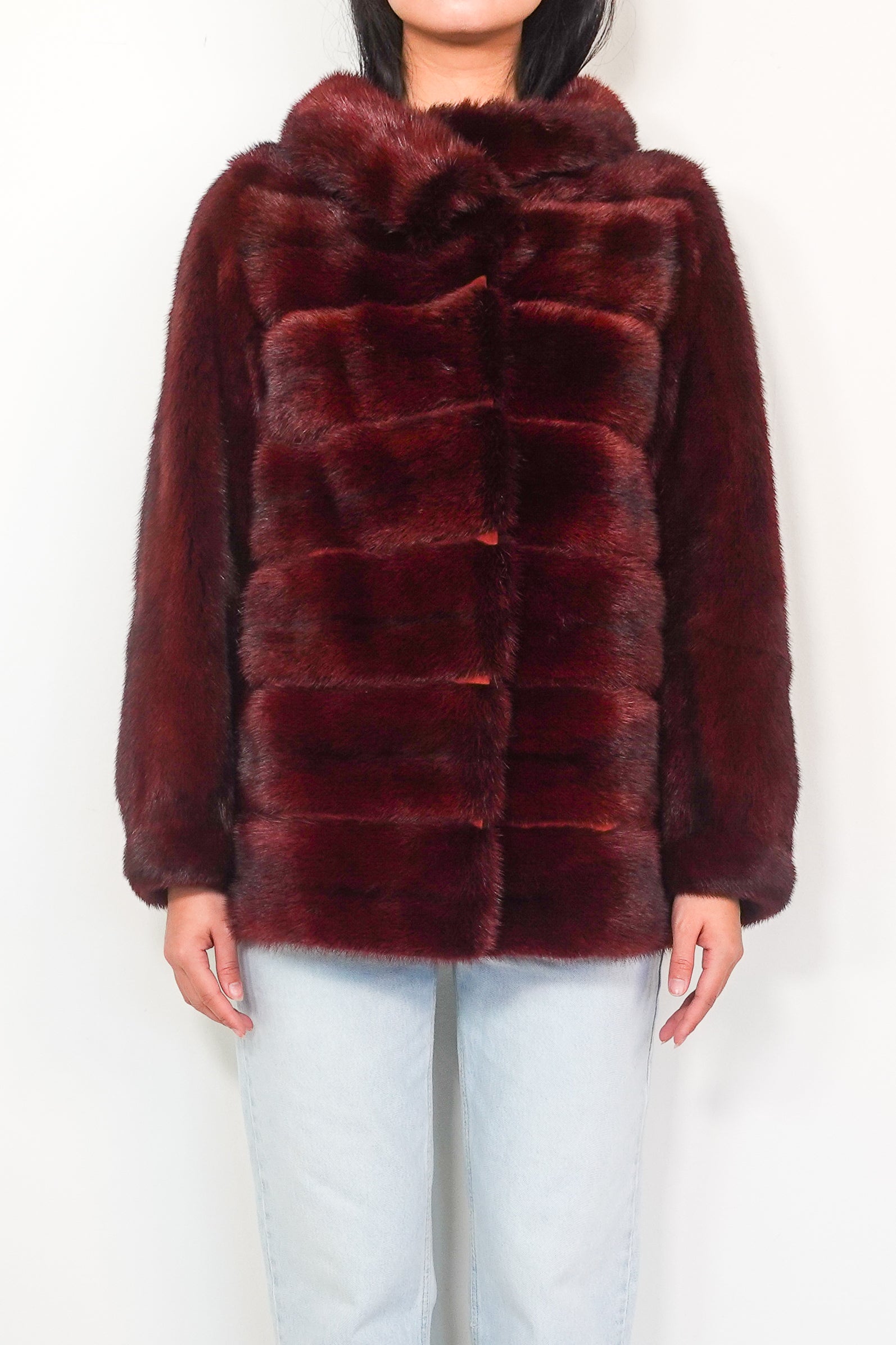 Burgundy mink coat RRP £2000