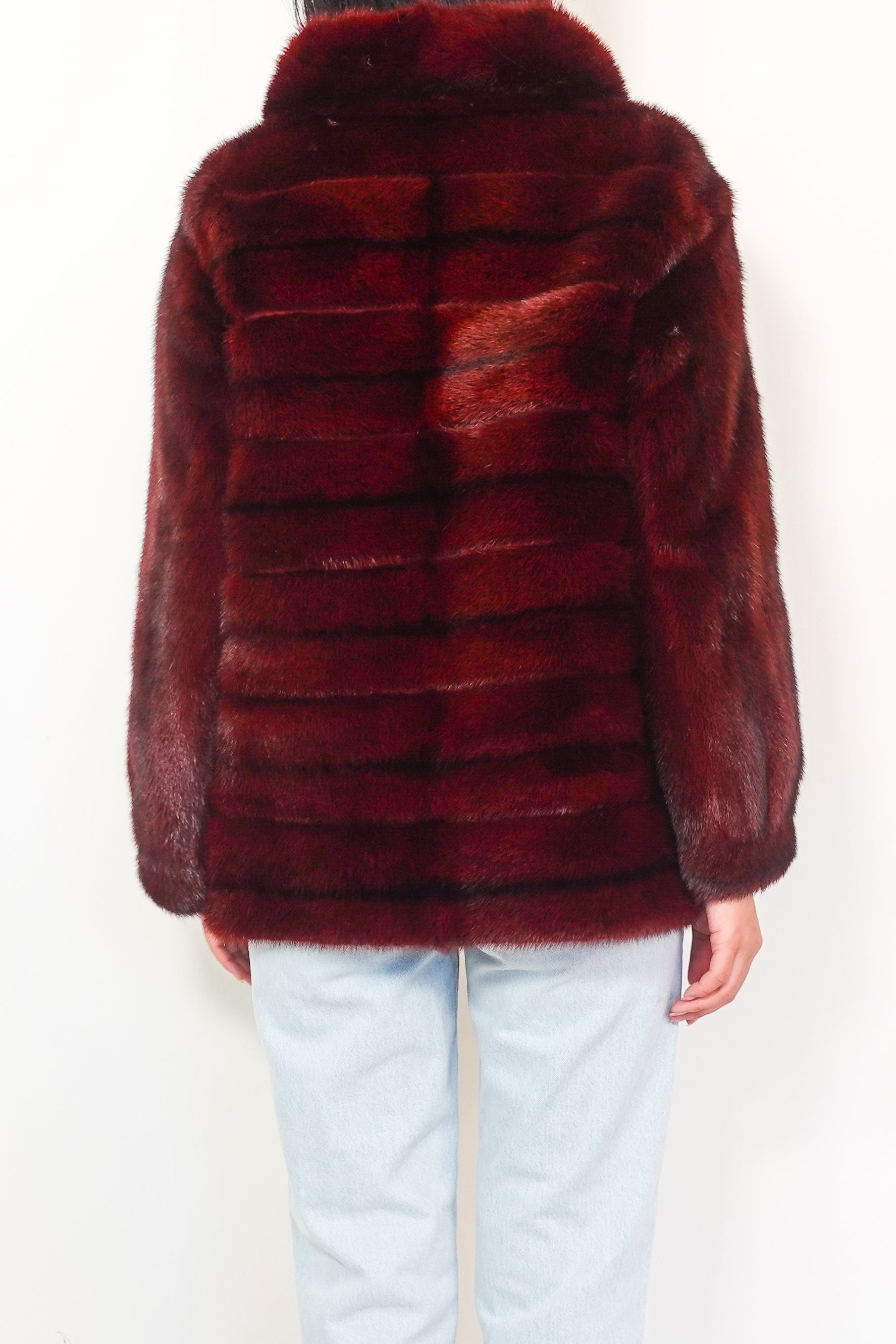 Burgundy mink coat RRP £2000