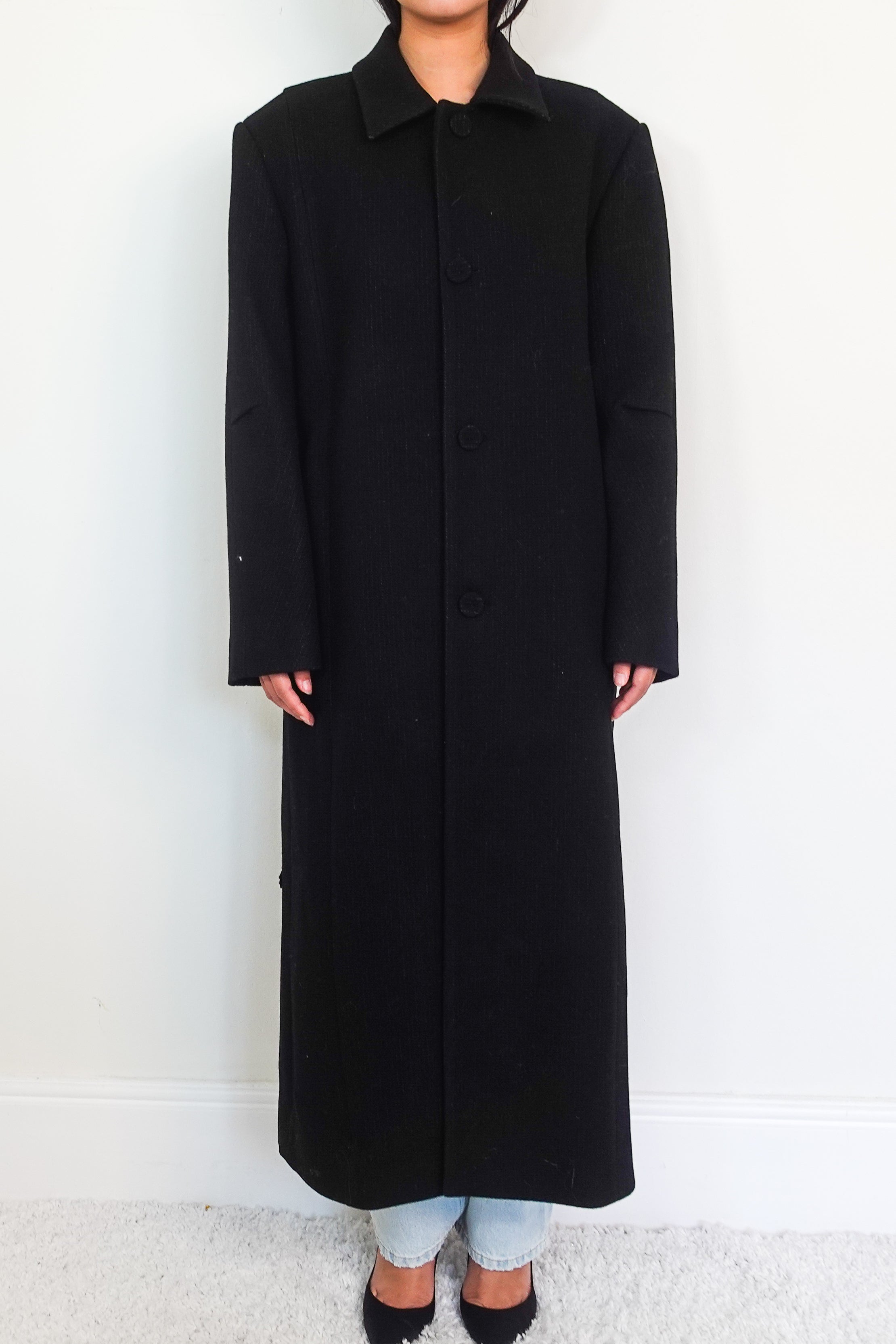 Black wool coat RRP £700