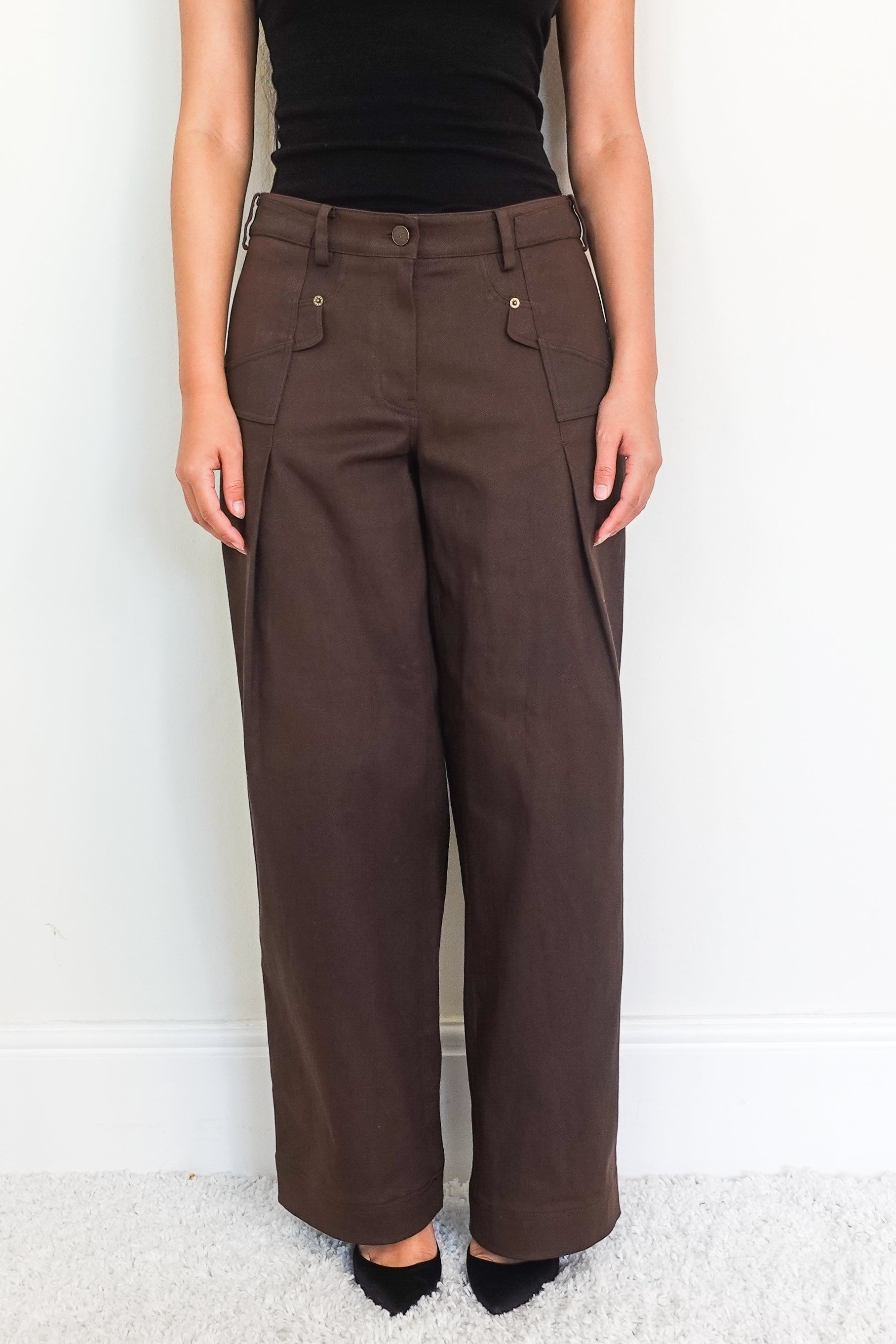 Brown cargo trousers