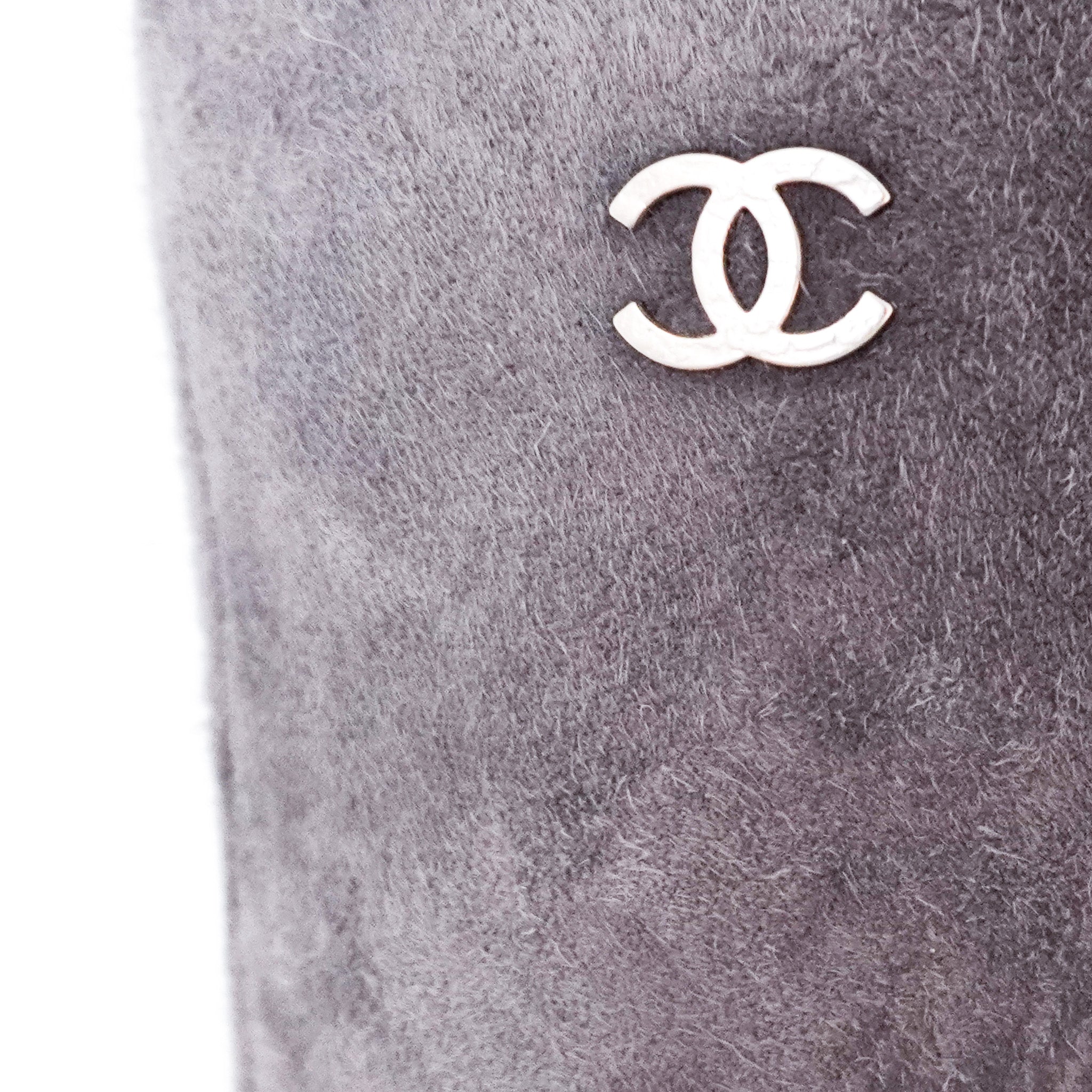 Chanel Suede Knee High Boots in Grey RRP £1800 | Authentic Preloved