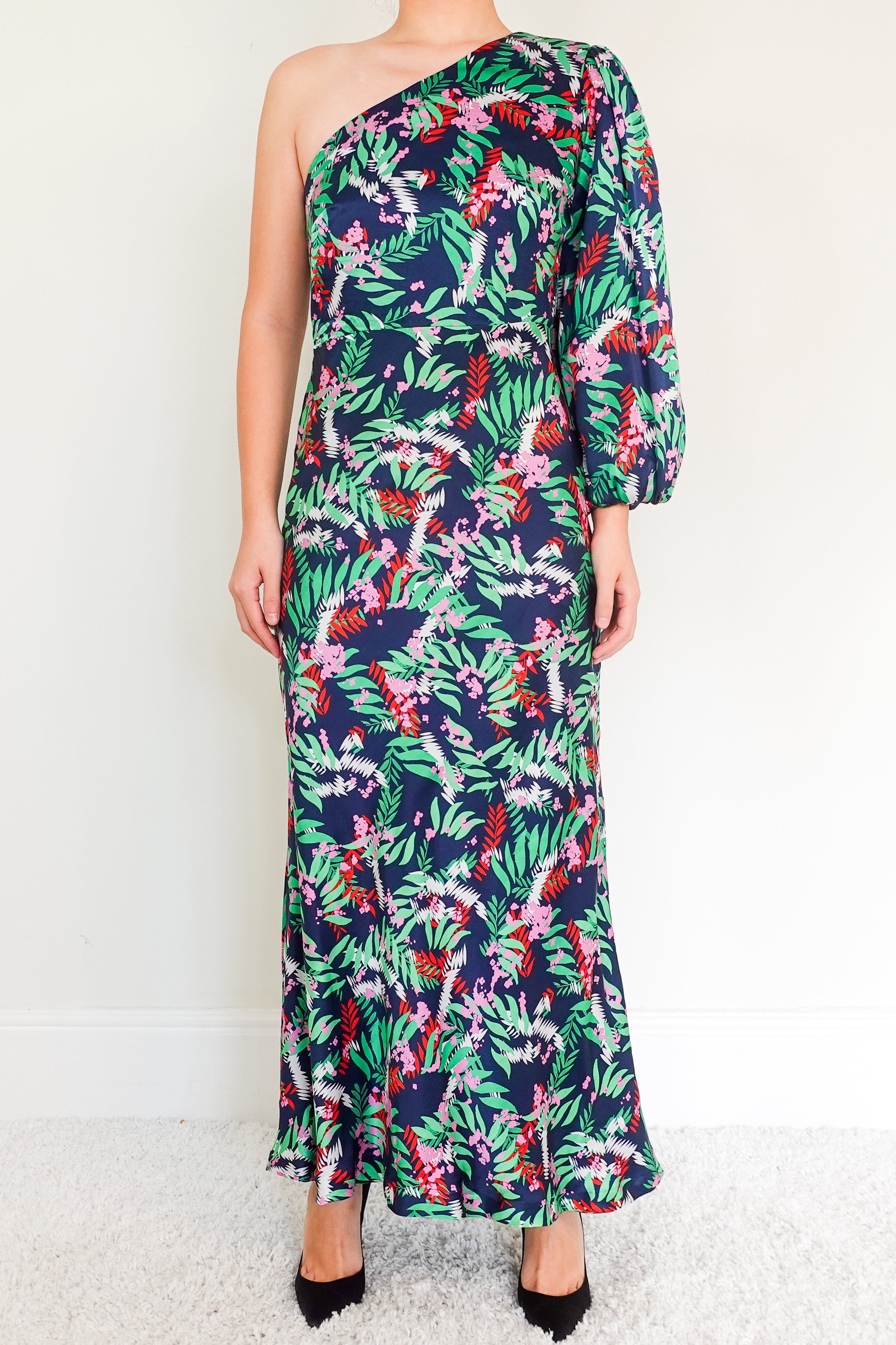 Silk one sleeve maxi dress RRP £600