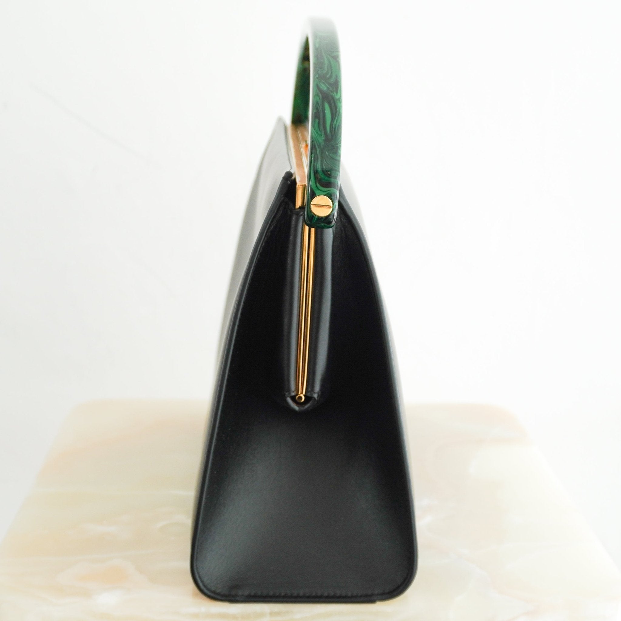 NEW Dries Van Noten Large Leather Bag with Resin Handle RRP £2100 | Authentic Preloved - Reloved Again