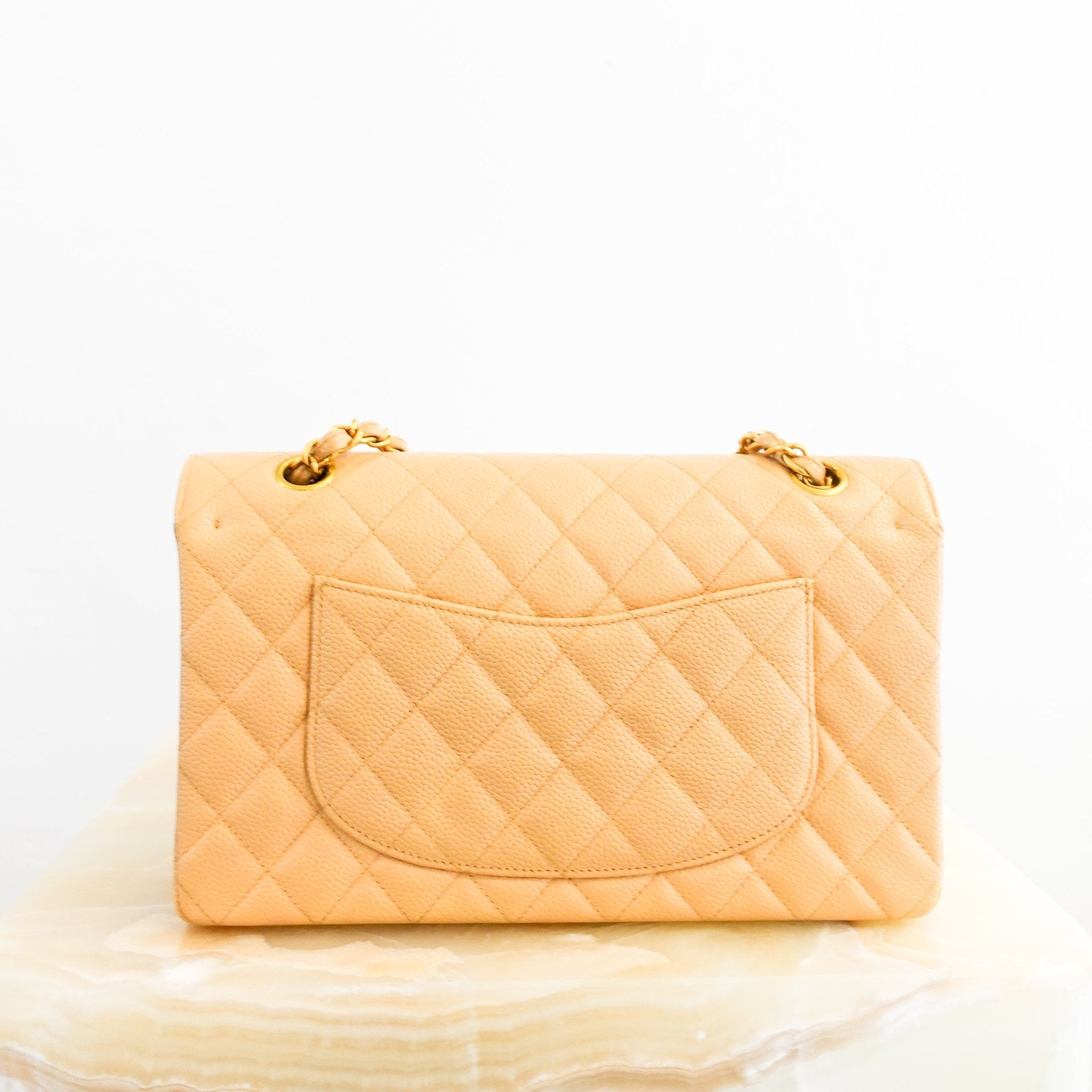Vintage Chanel Caviar Medium Double Flap Beige Handbag RRP £8.5K | Authentic Preloved - Reloved Again