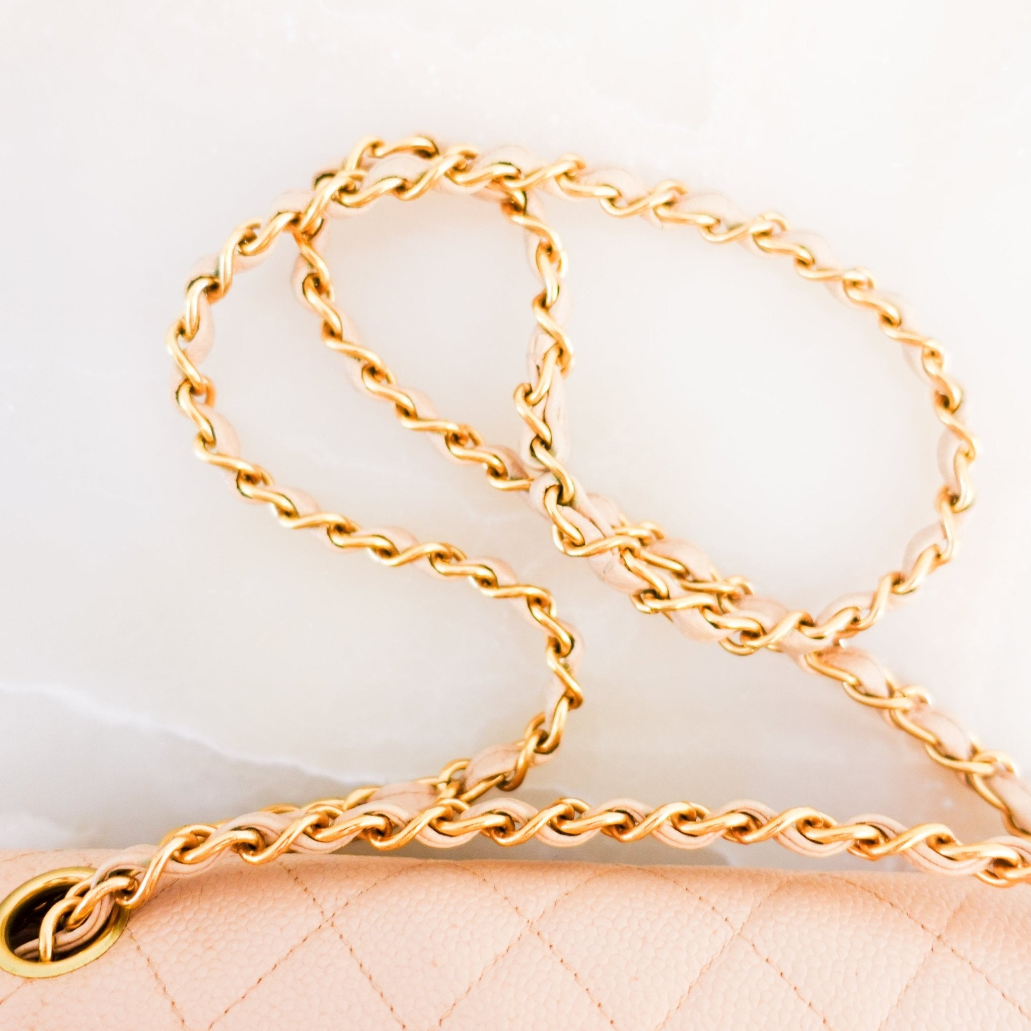 Vintage Chanel Caviar Medium Double Flap Beige Handbag RRP £8.5K | Authentic Preloved - Reloved Again