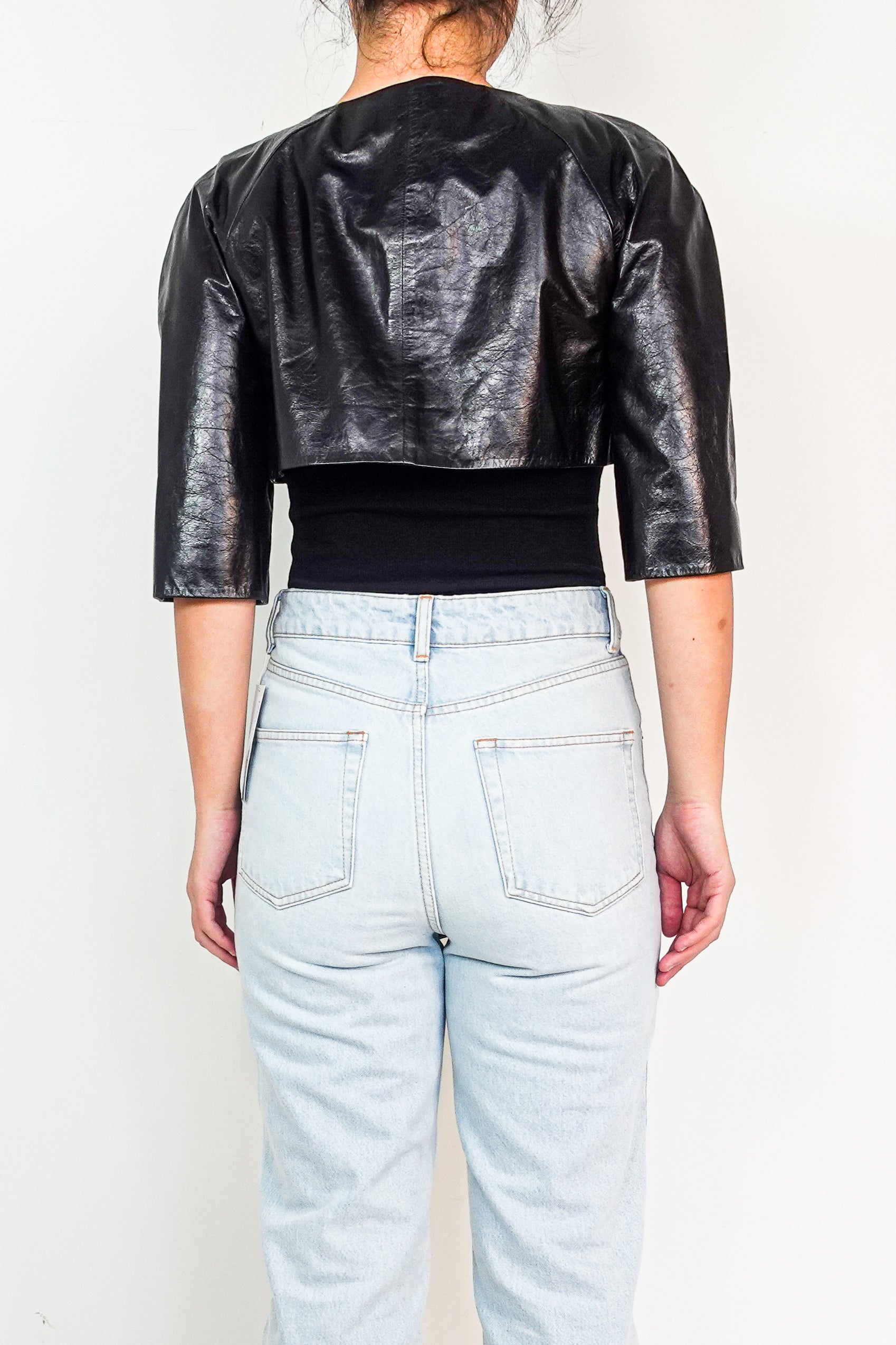 Vintage cropped Leather Jacket RRP £2.5K