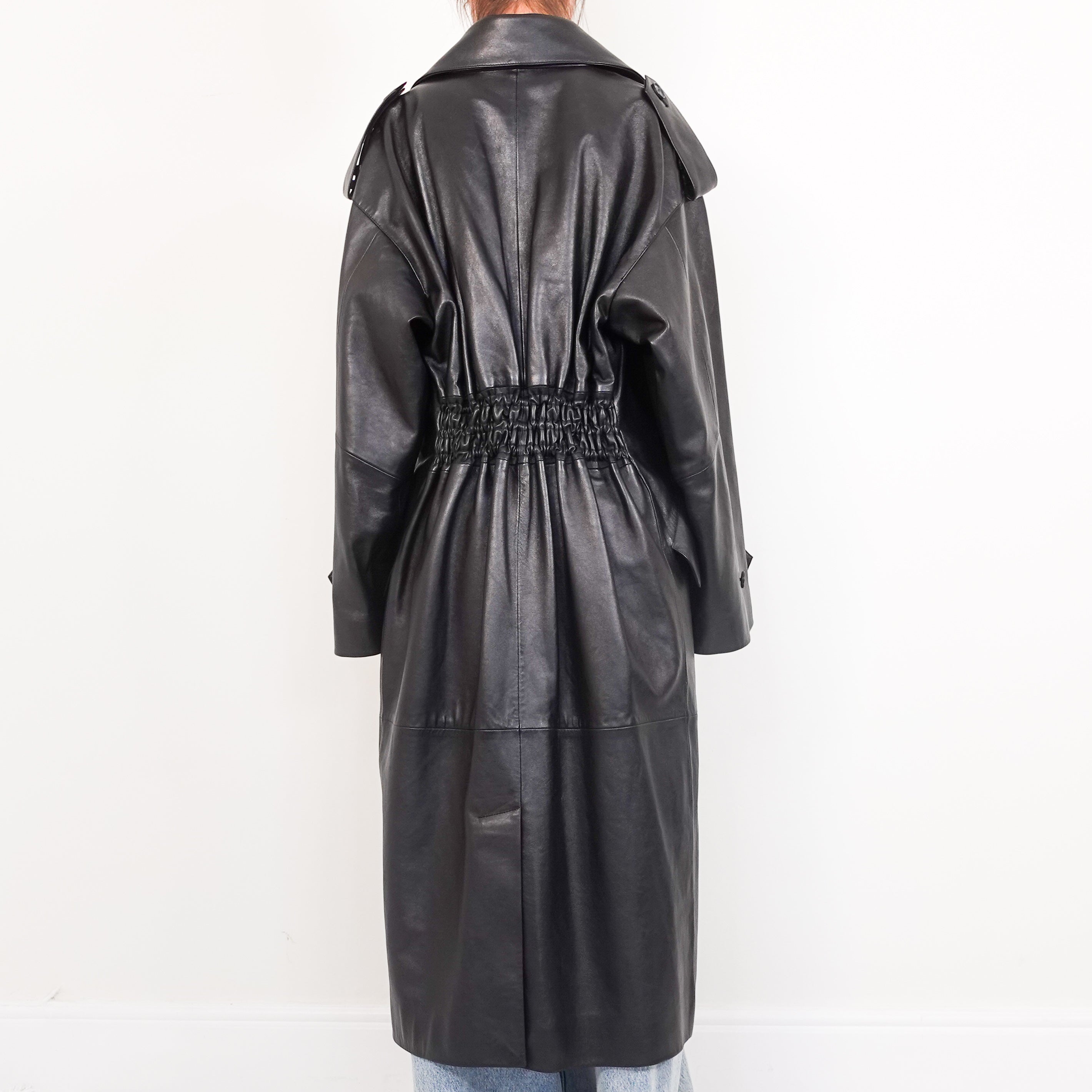 Leather shamali trench coat RRP £1.6k