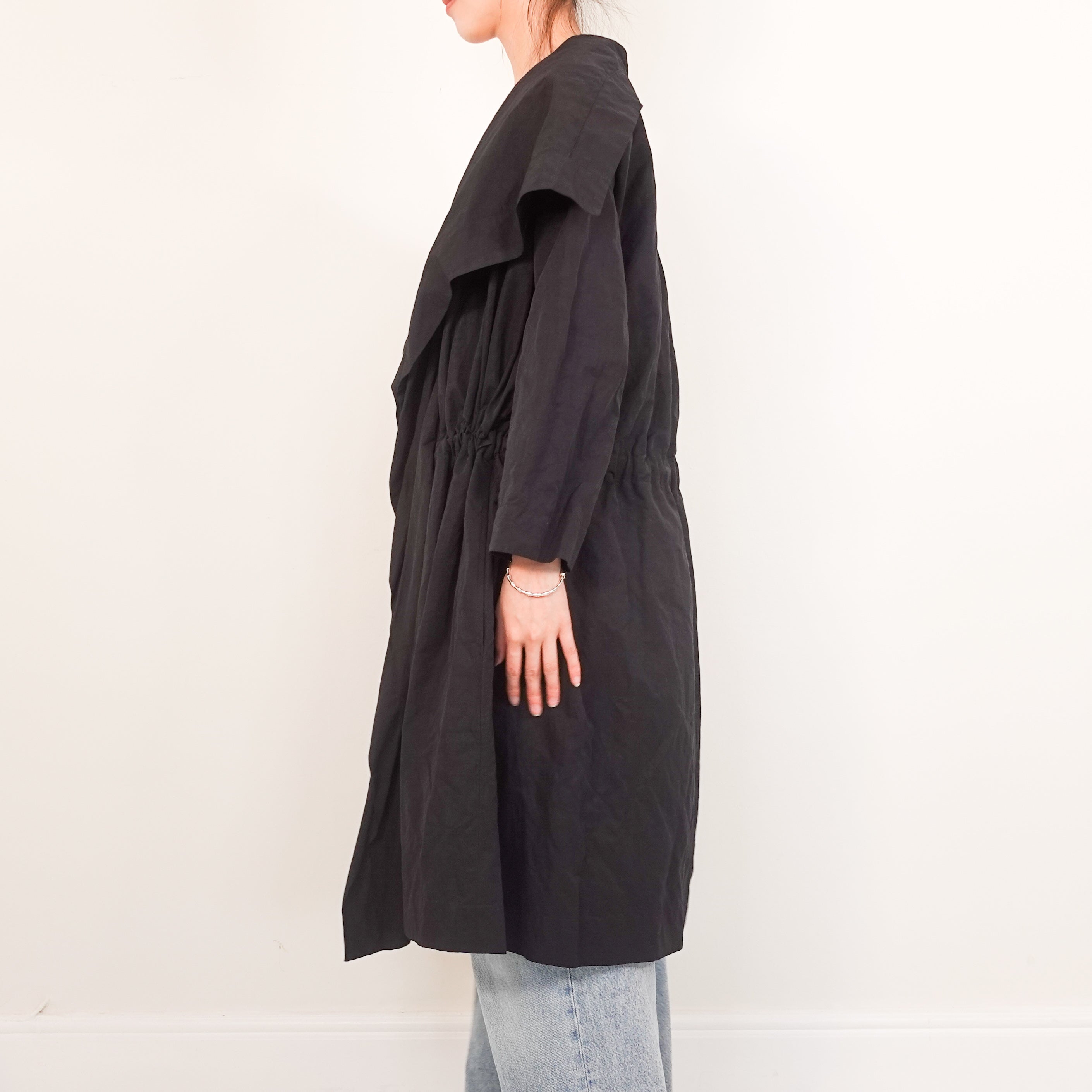 Black duster coat RRP £425