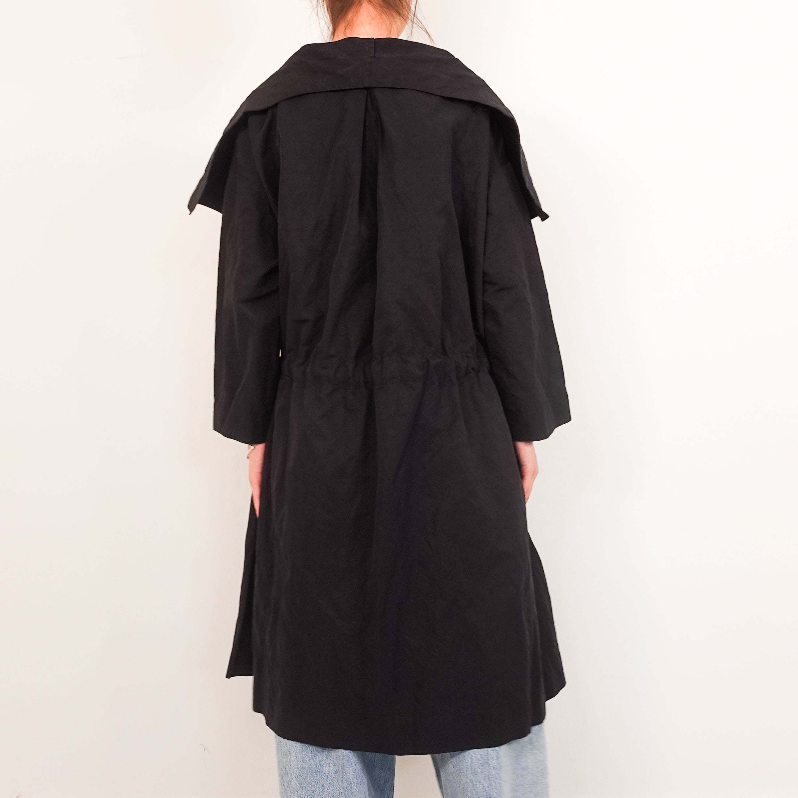 Black duster coat RRP £425