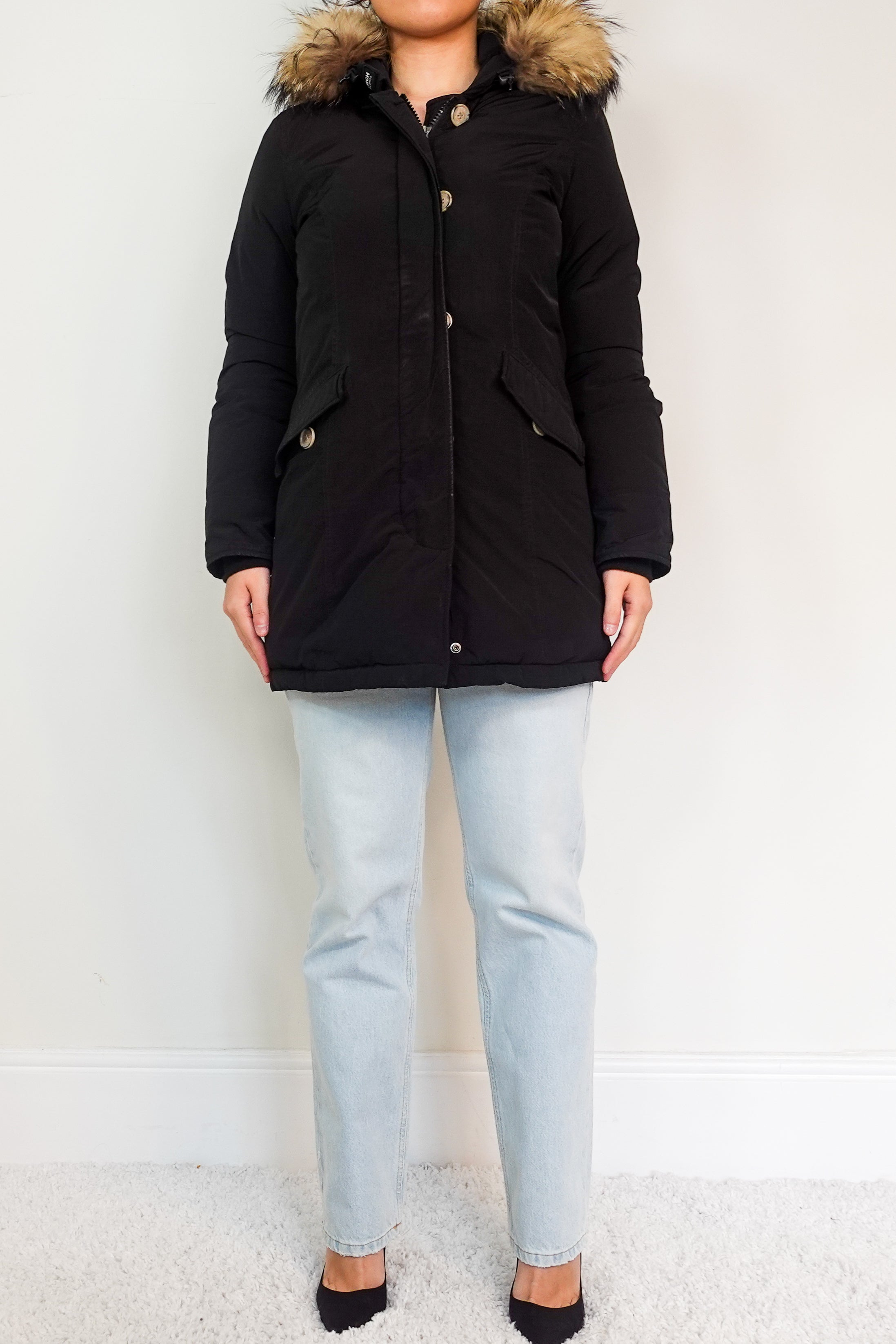 Black Parka Coat RRP £960