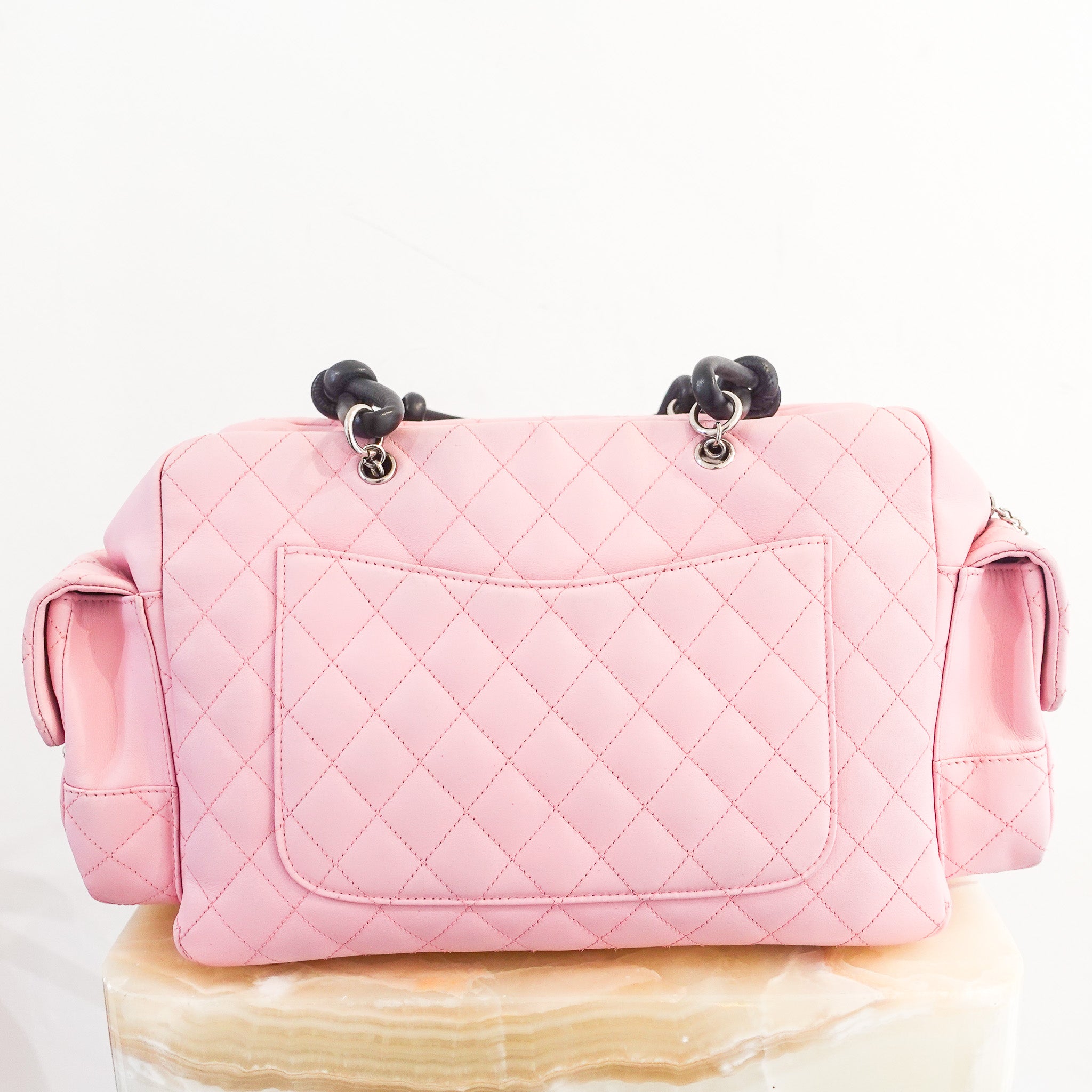 Cambon Pink Quilted Leather Reporter Bag RRP £4k