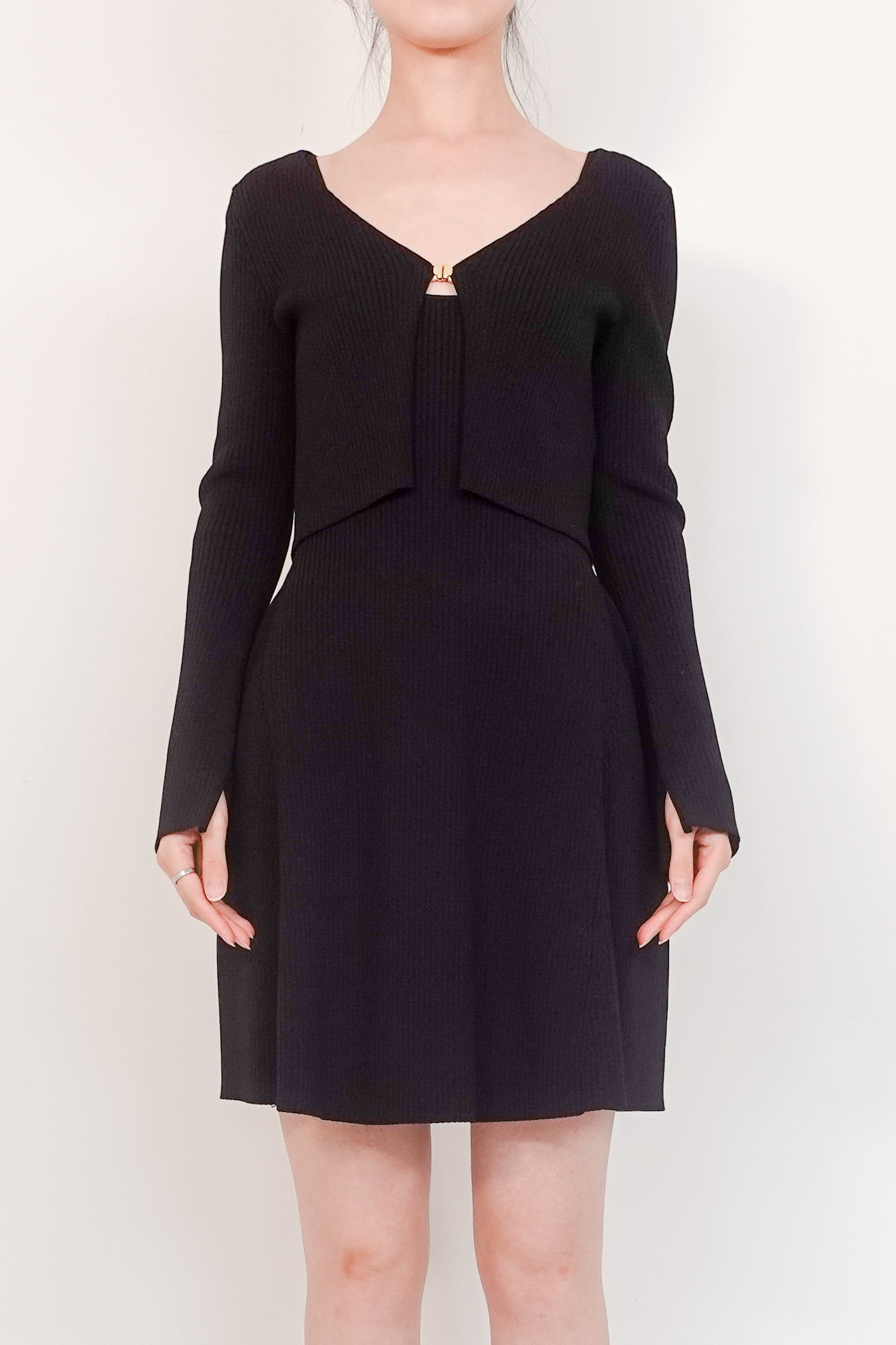 Black Ribbed Dress and Jacket RRP £450