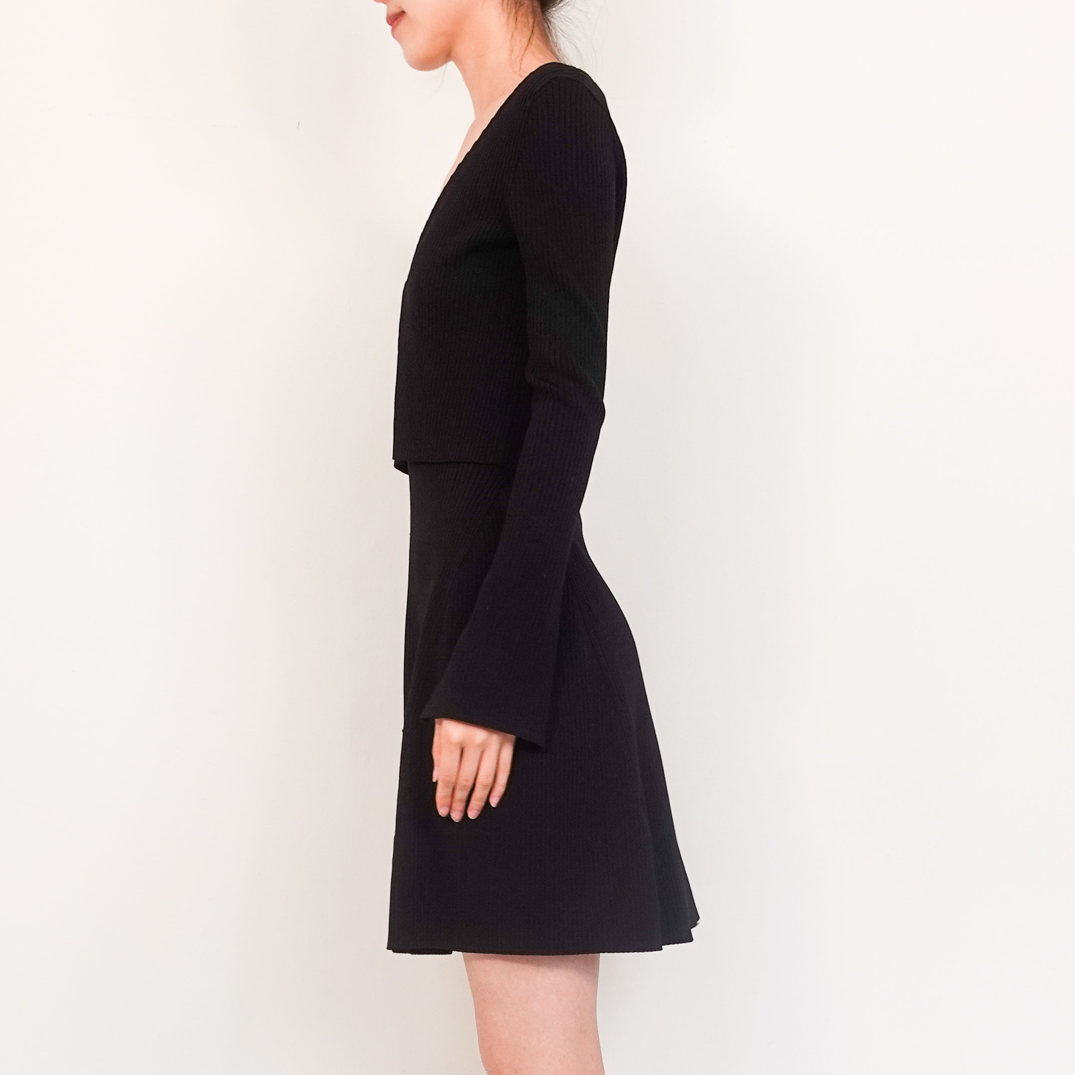 Black Ribbed Dress and Jacket RRP £450