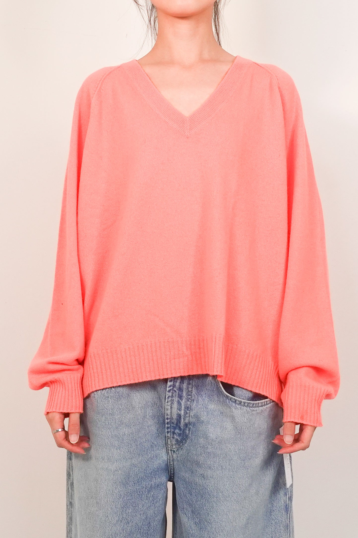 Cashmere neon coral jumper RRP £135