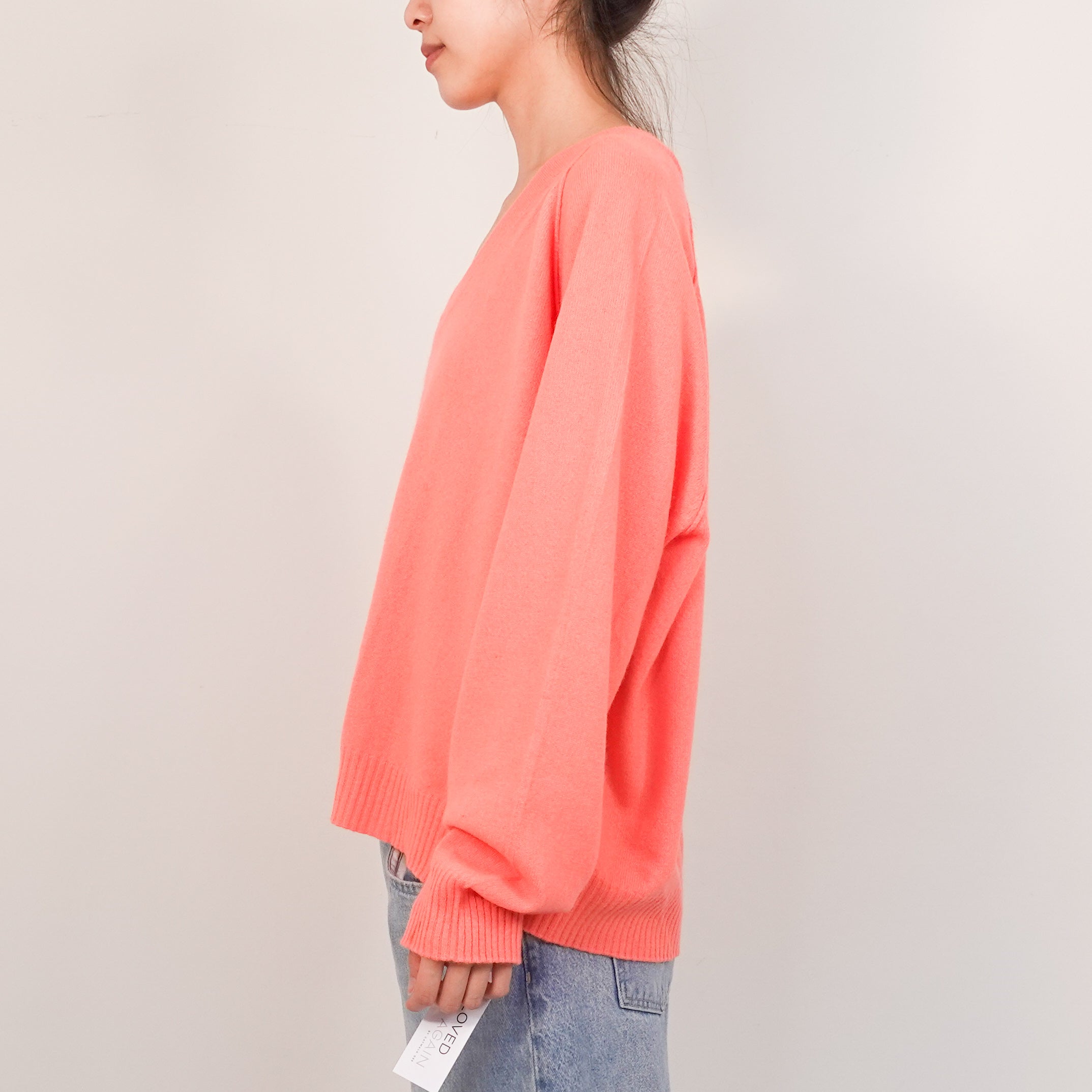 Cashmere neon coral jumper RRP 135