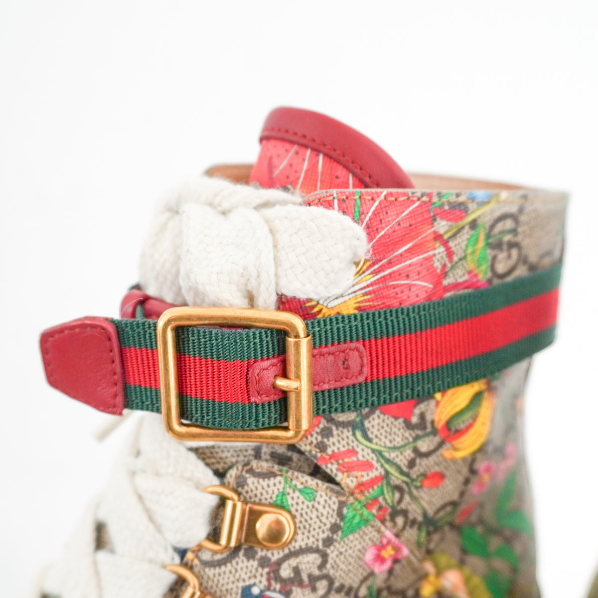 Gucci Flora Combat Ankle Boots (RRP £950) | Authentic Preloved