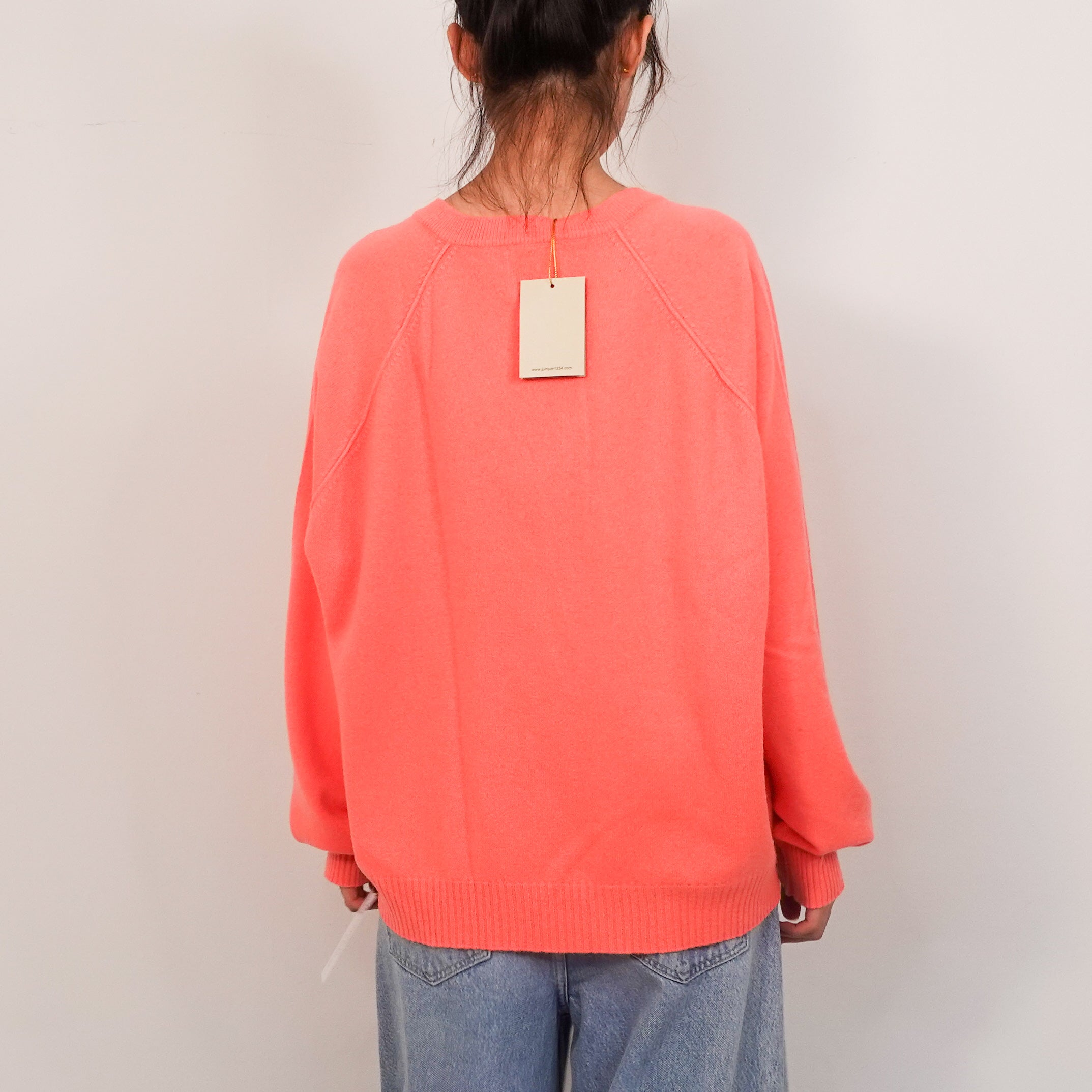 Cashmere neon coral jumper RRP £135