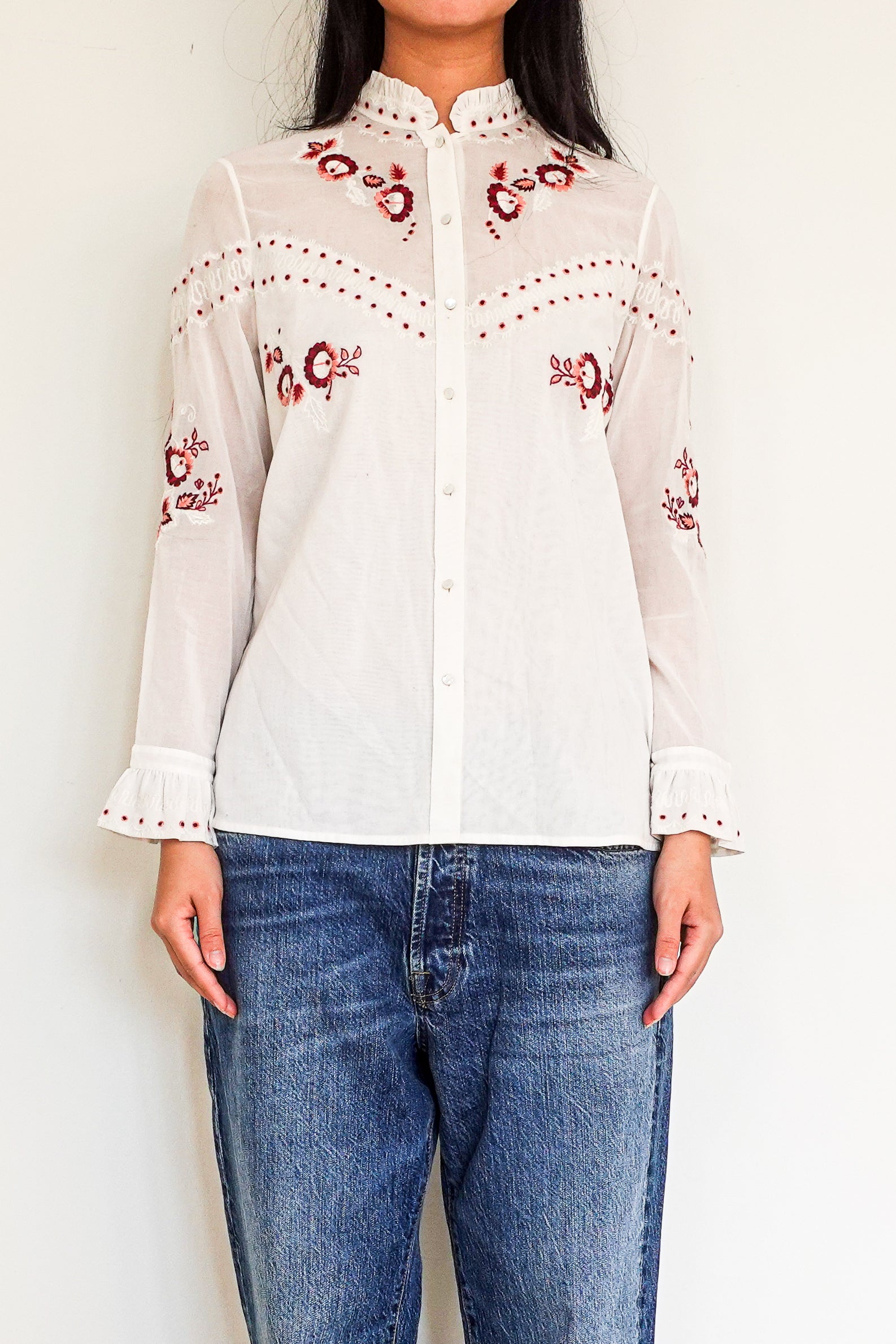 White Embroidered Blouse RRP £300