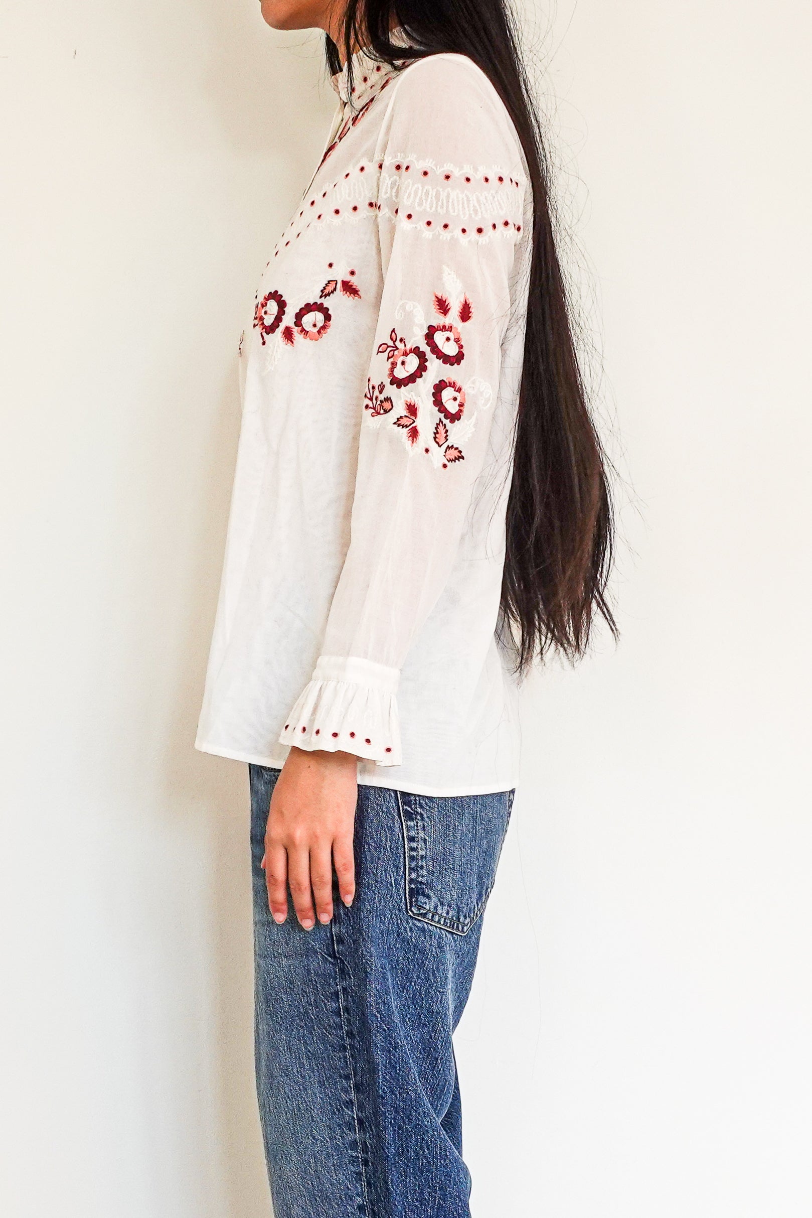 White Embroidered Blouse RRP £300