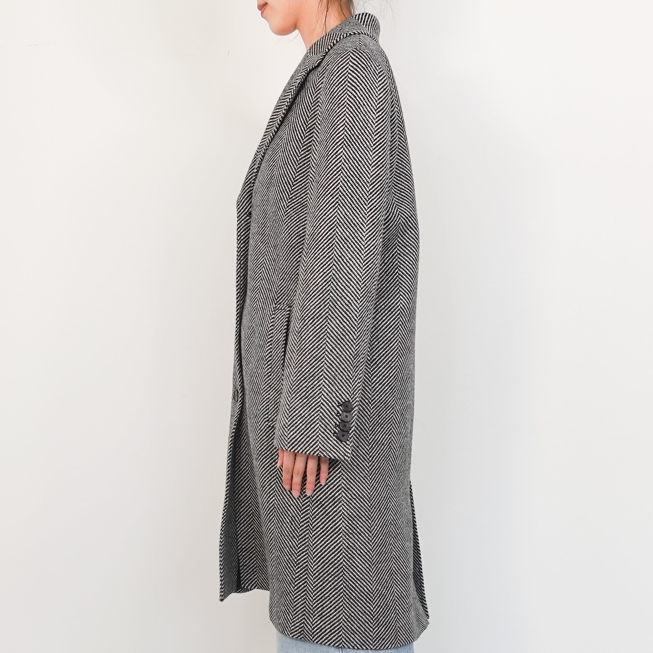 Long herringbone coat RRP £659