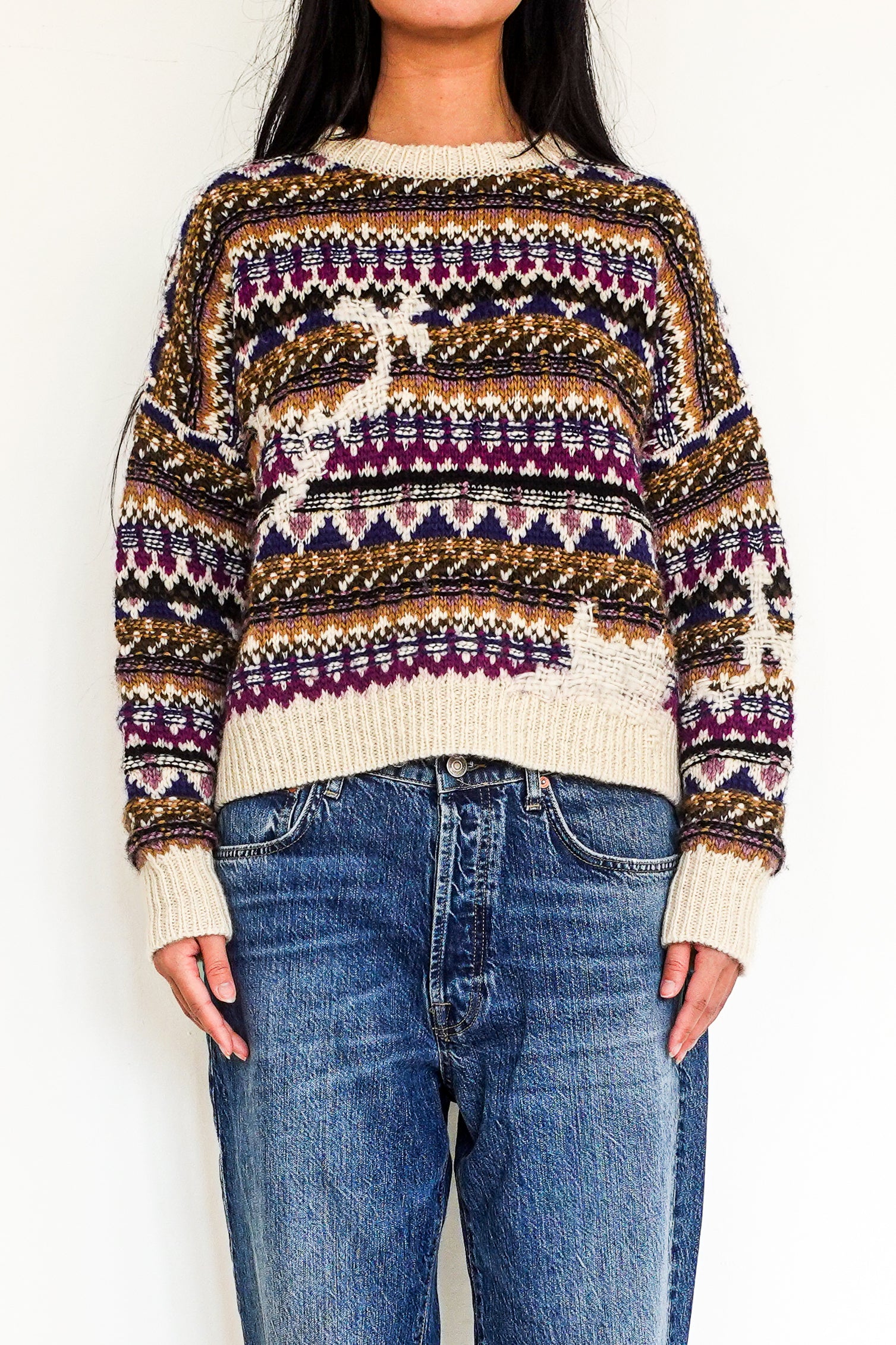 Alpaca decorative knit sweater RRP £400