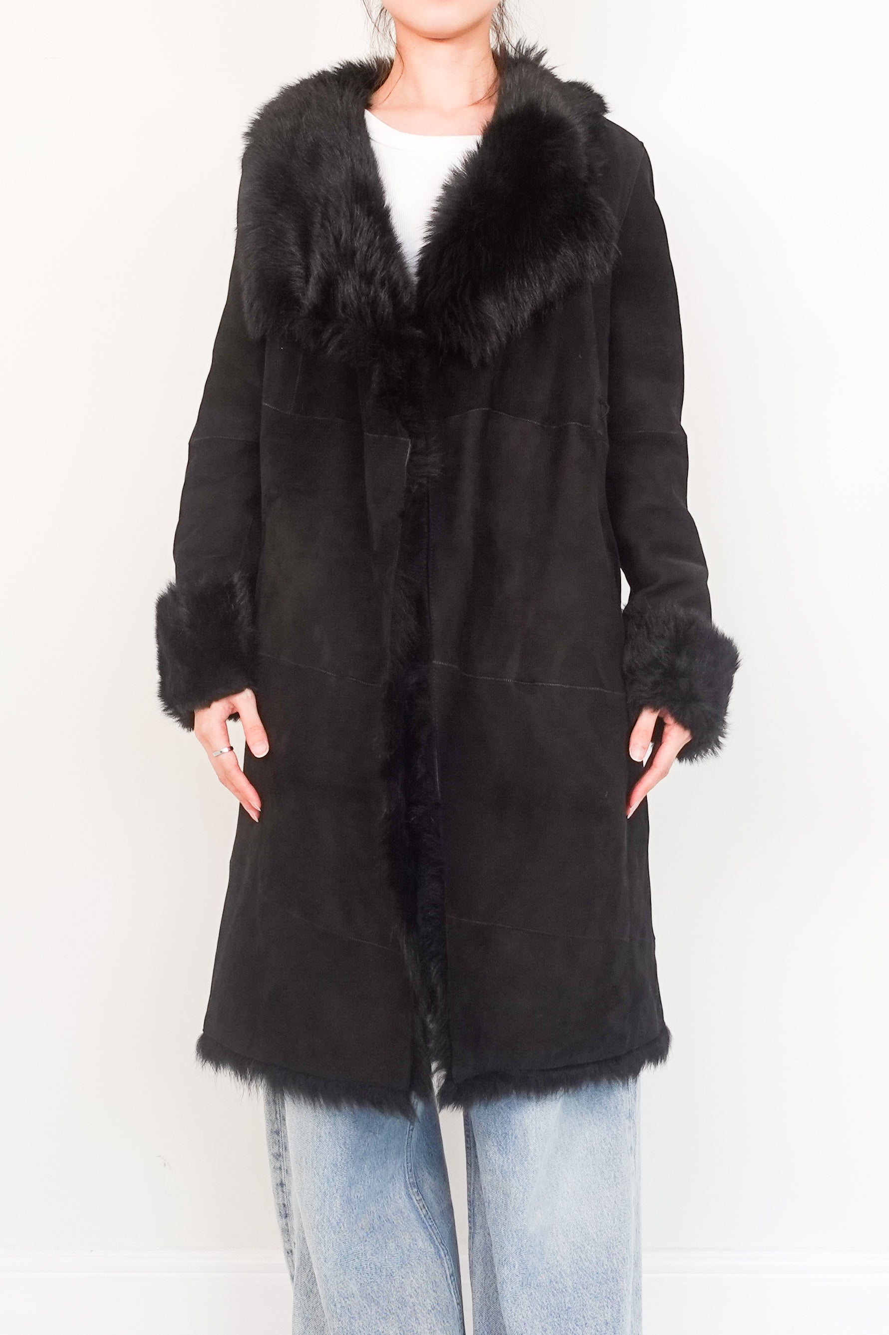 Sheepskin black coat RRP £400