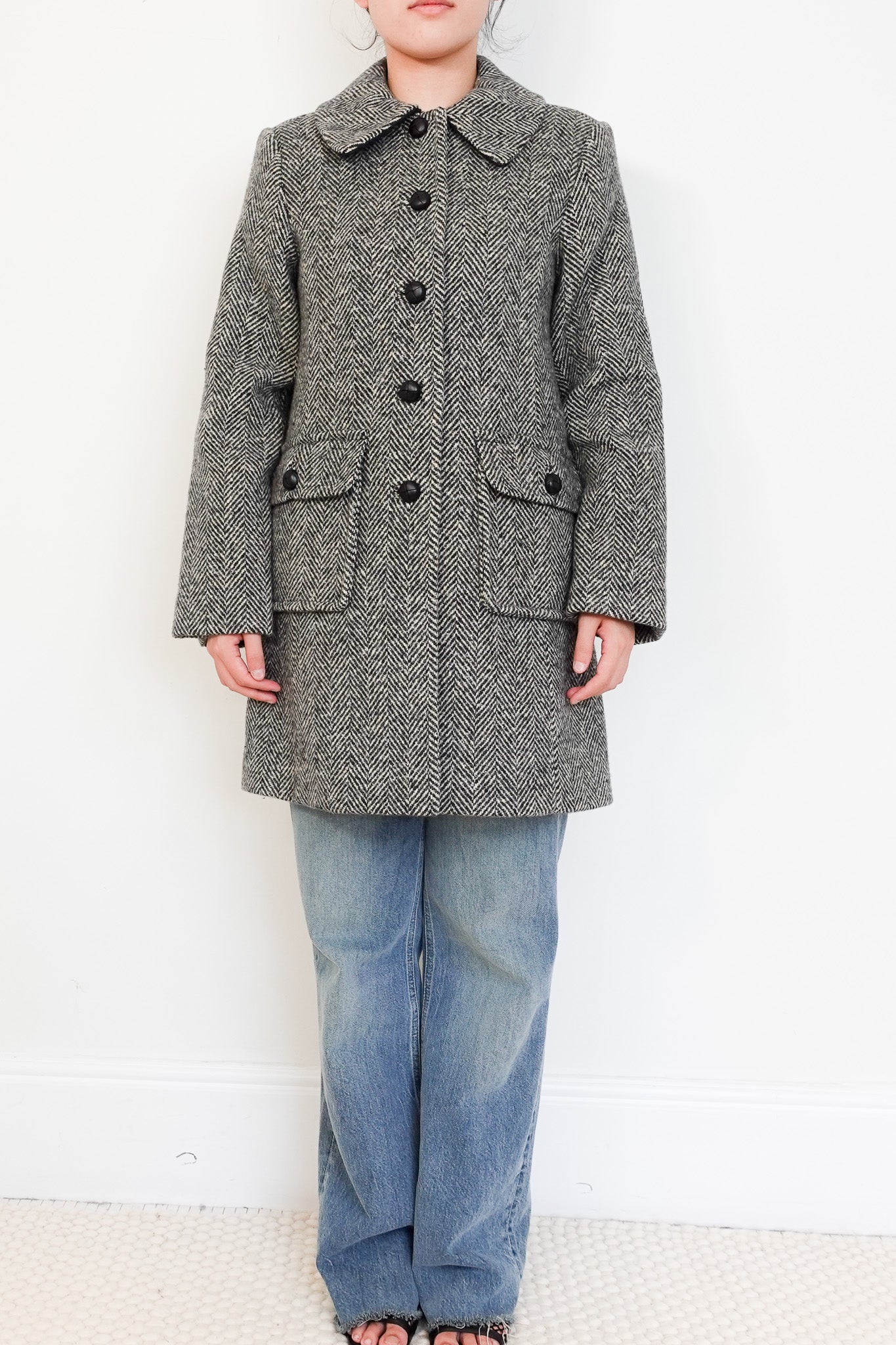 NEW Doen Bonnaire Coat Herringbone RRP £700 | Authentic Preloved