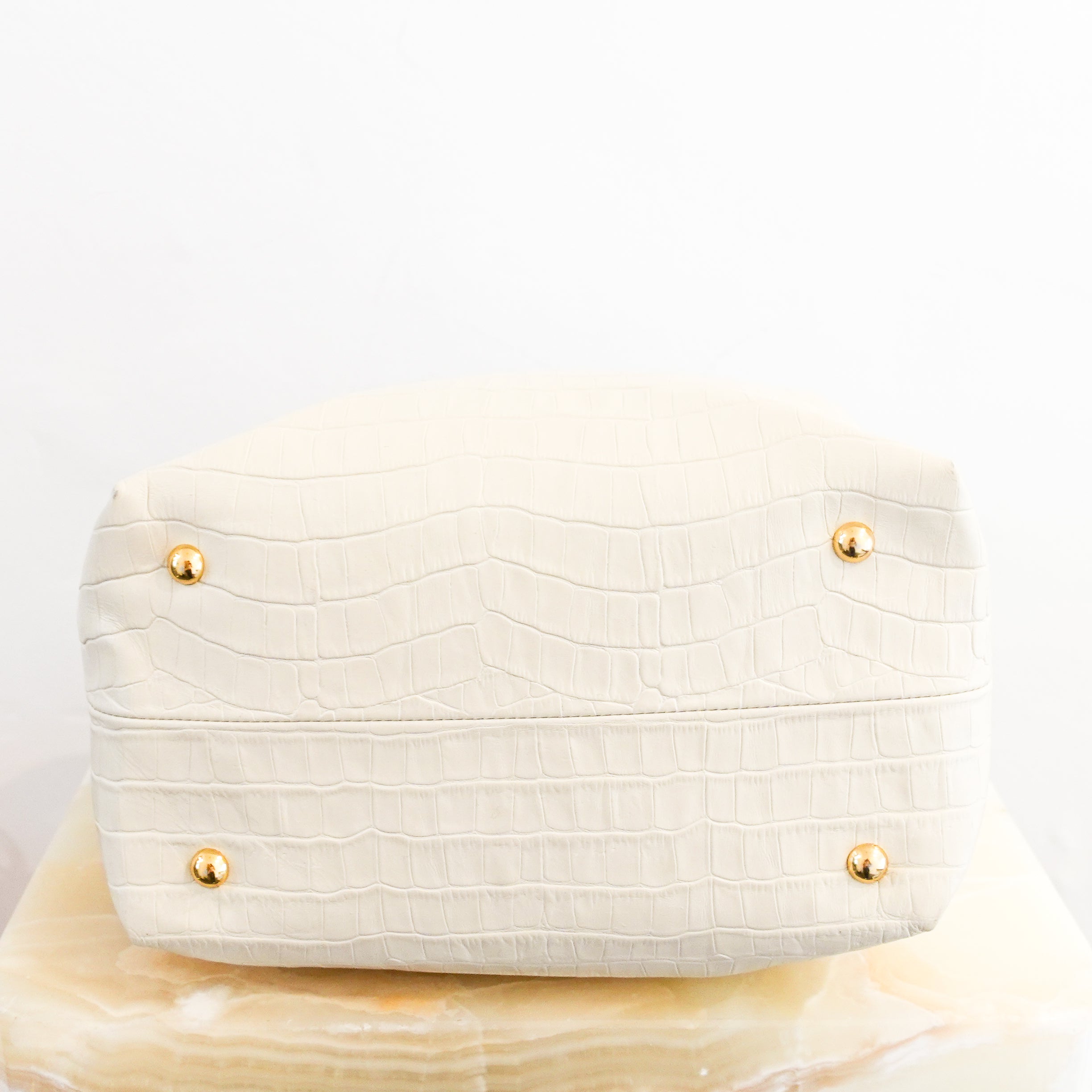 Demellier London Off White Crocodile Leather Tote Bag RRP £545 | Authentic Preloved