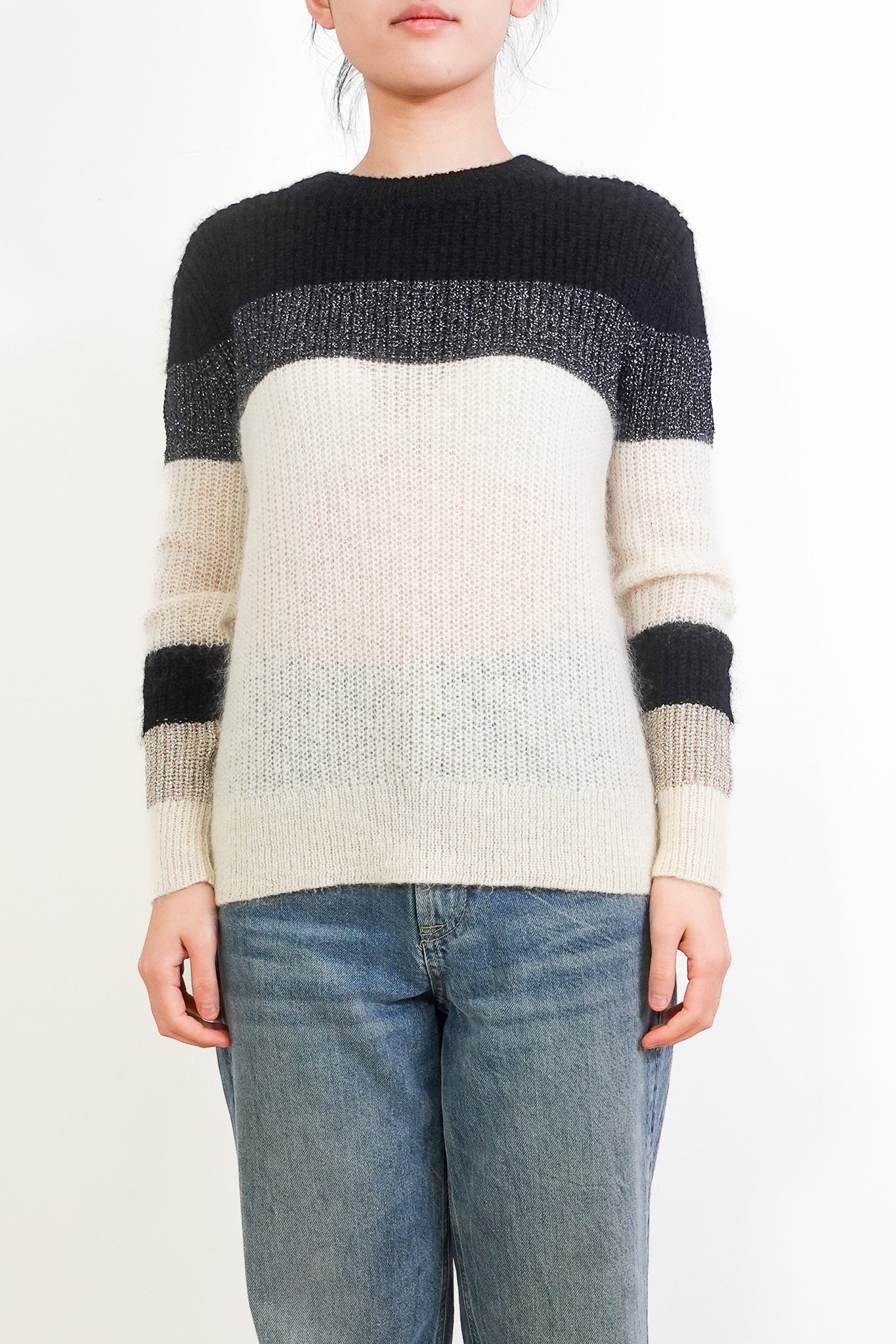 Block stripe mohair sweater RRP £160