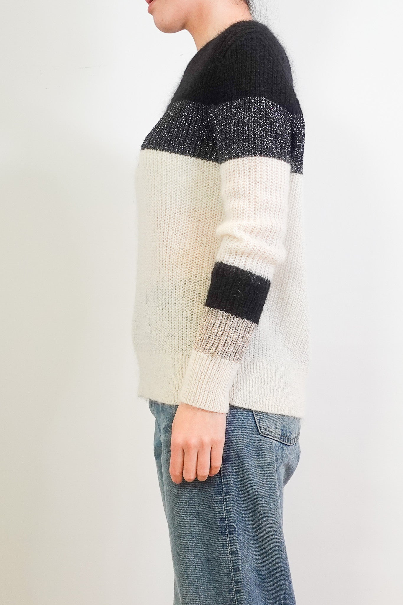 Block stripe mohair sweater RRP £160