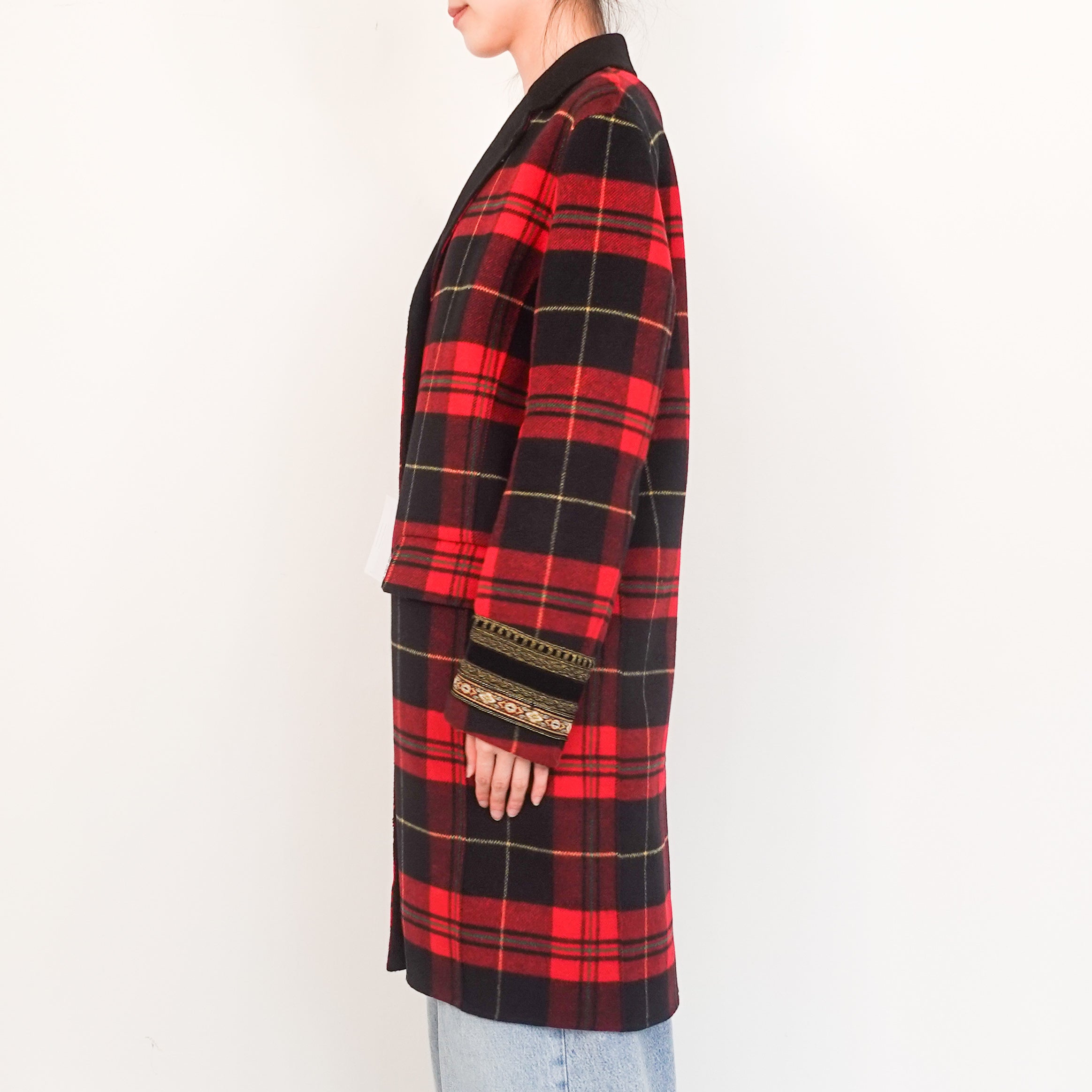 Red plaid coat RRP £150