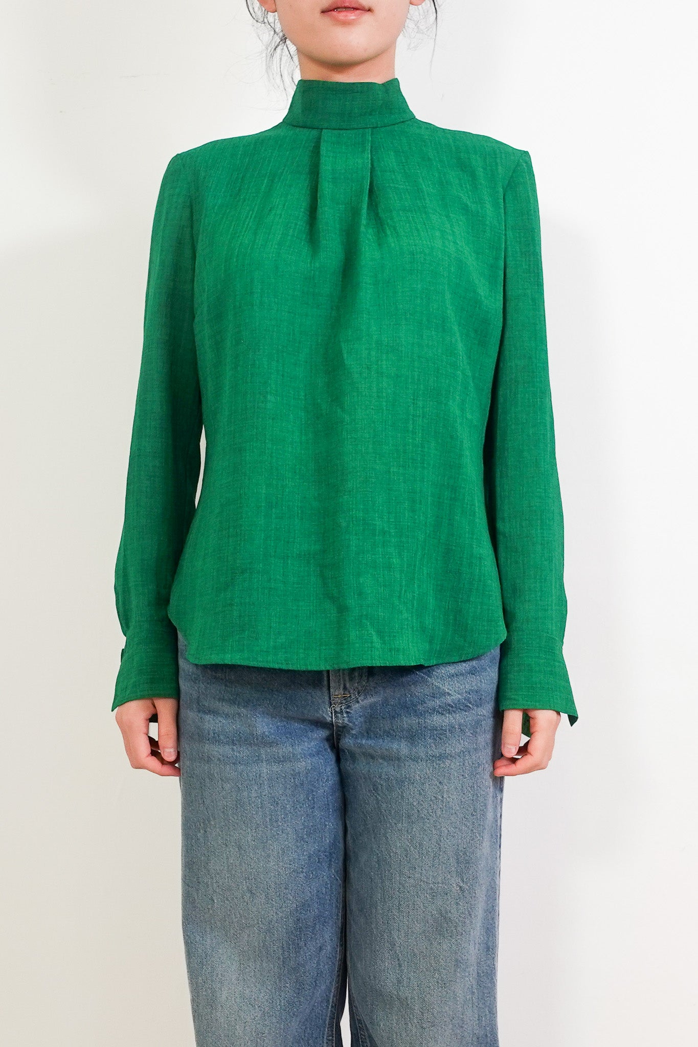 Green long sleeve blouse RRP £220