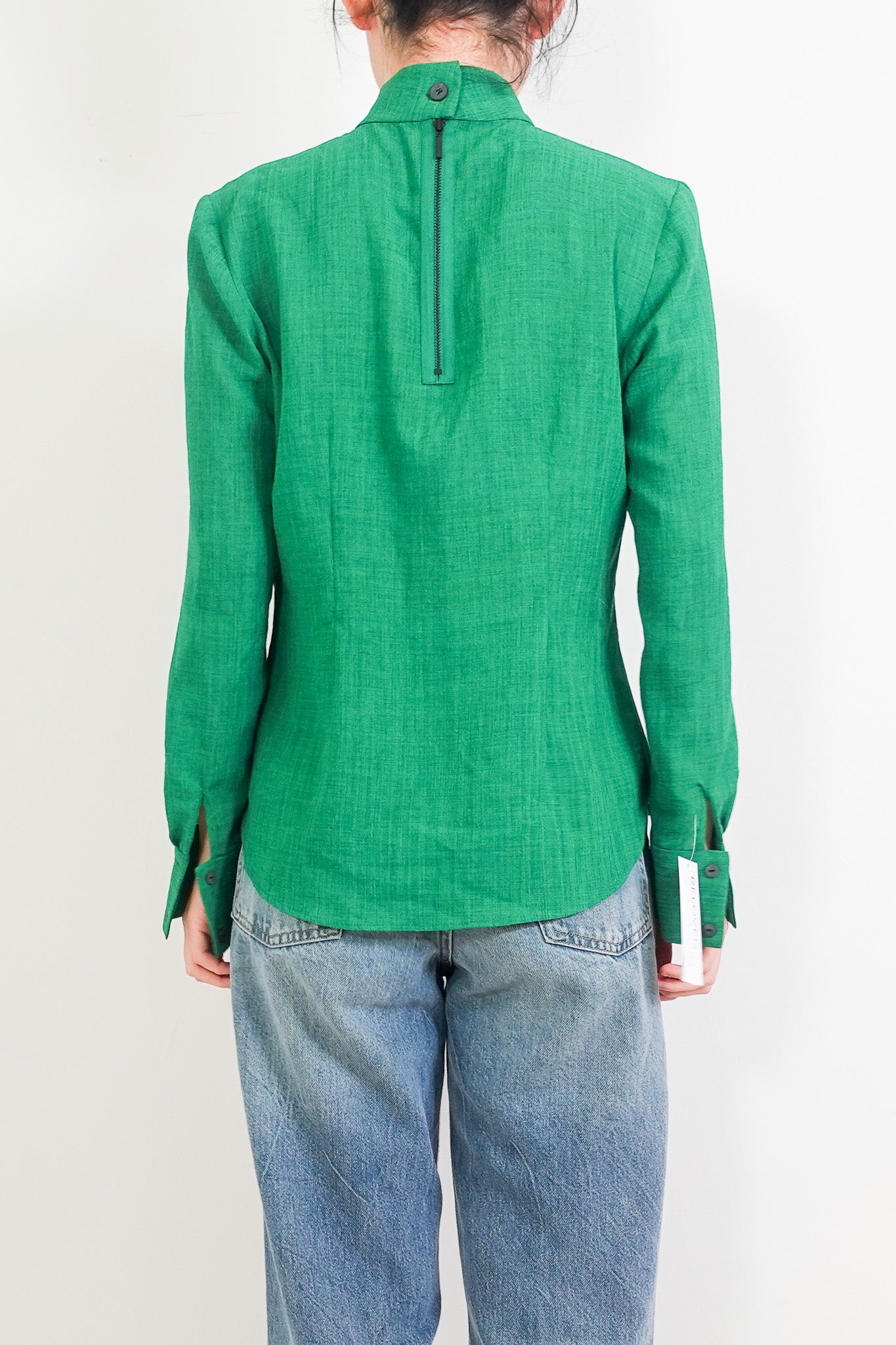 Green long sleeve blouse RRP £220