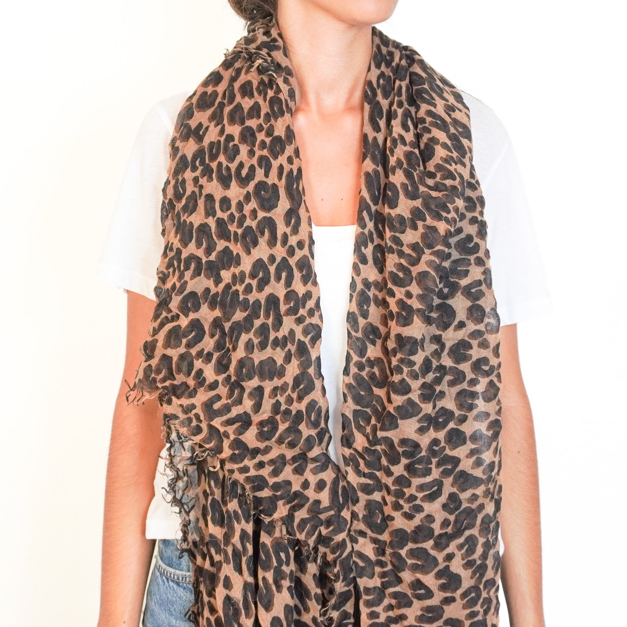 Louis Vuitton Leopard Print Cashmere & Silk Scarf (RRP £500) | Authentic Preloved