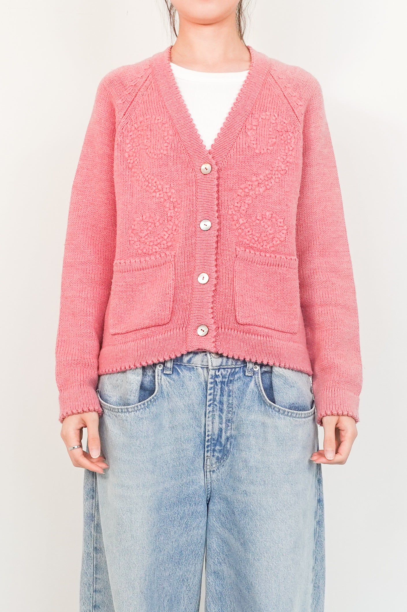 Pink wool cardigan RRP £325