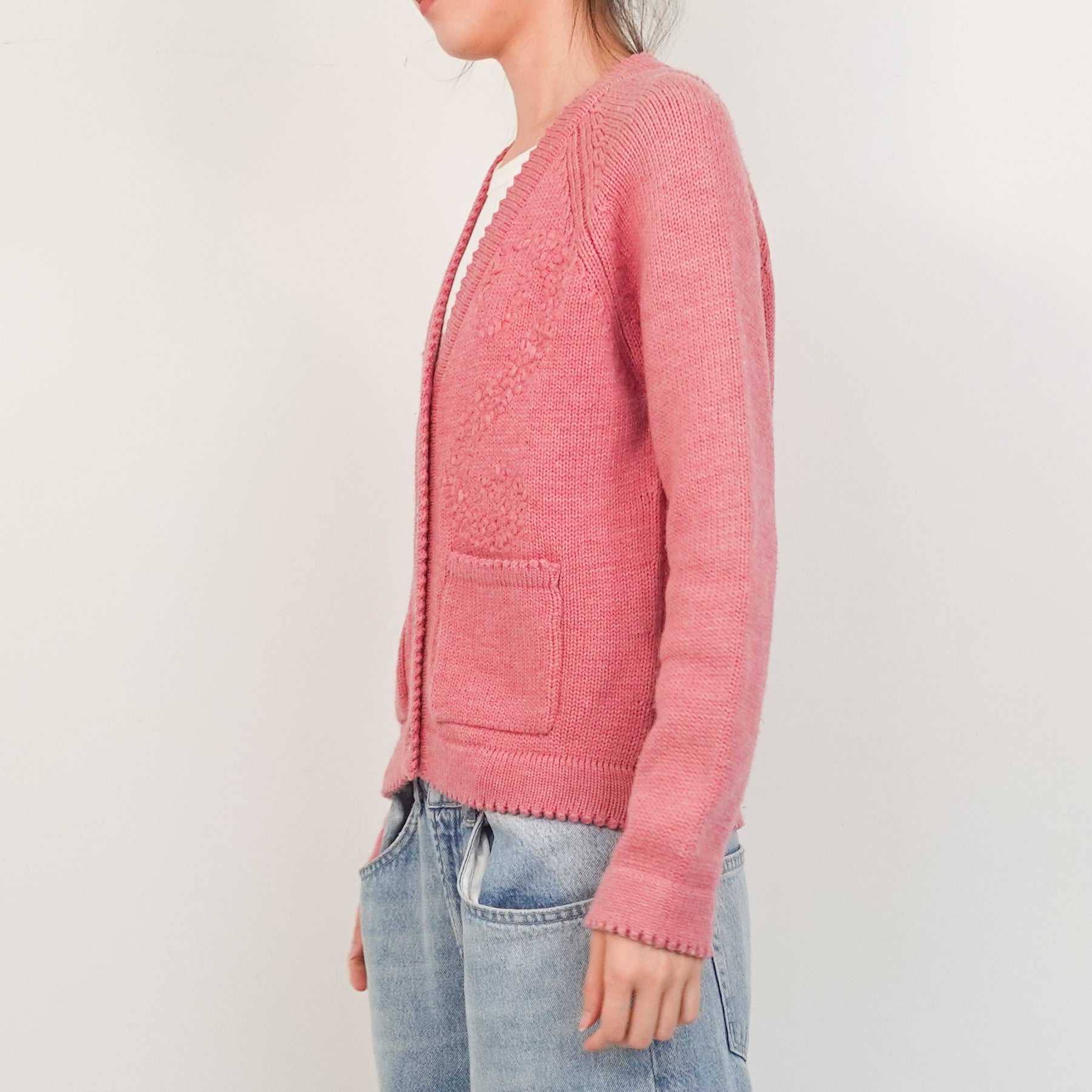 Pink wool cardigan RRP £325